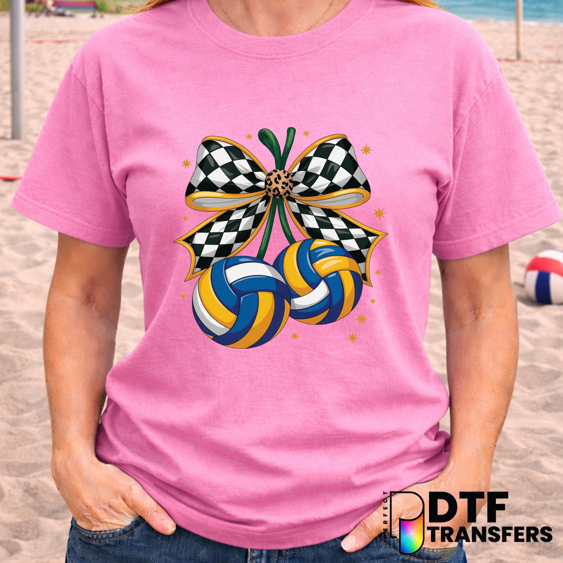 Coquette Cherries Leopard Volleyball – DTF Transfer