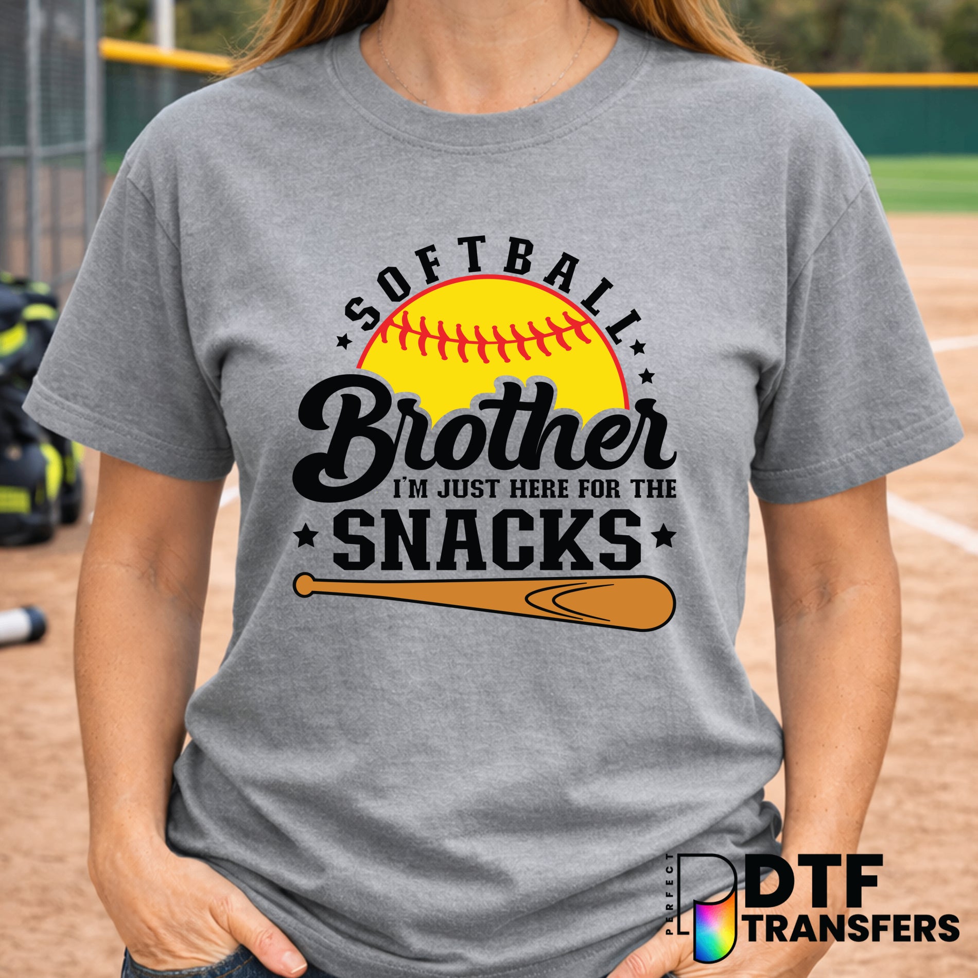 Softball Brother Funny Here For the Snacks – DTF Transfer