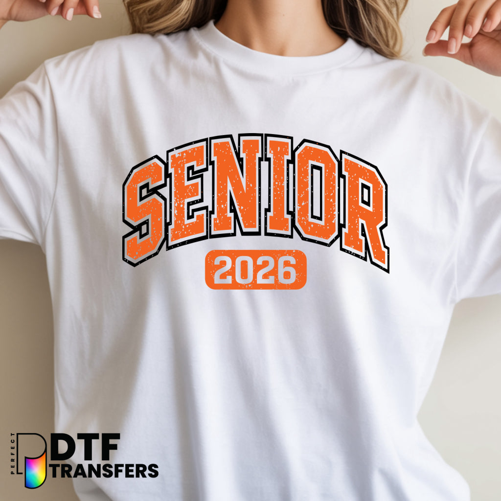 Distressed Arched SENIOR 2026 – Teacher DTF Transfer