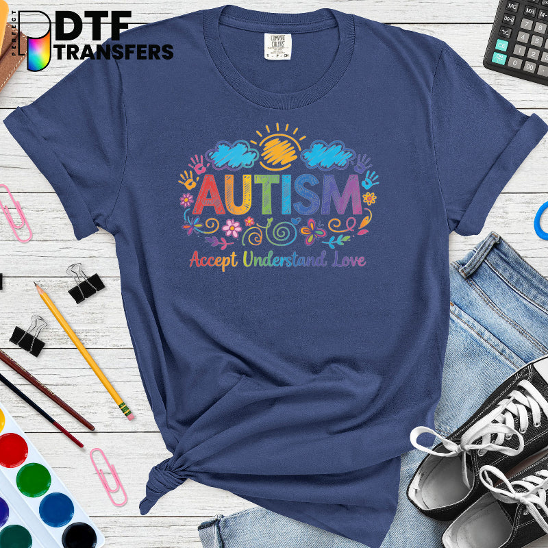 Autism Accept Understand Love Puzzle Piece – Special Education DTF Transfer