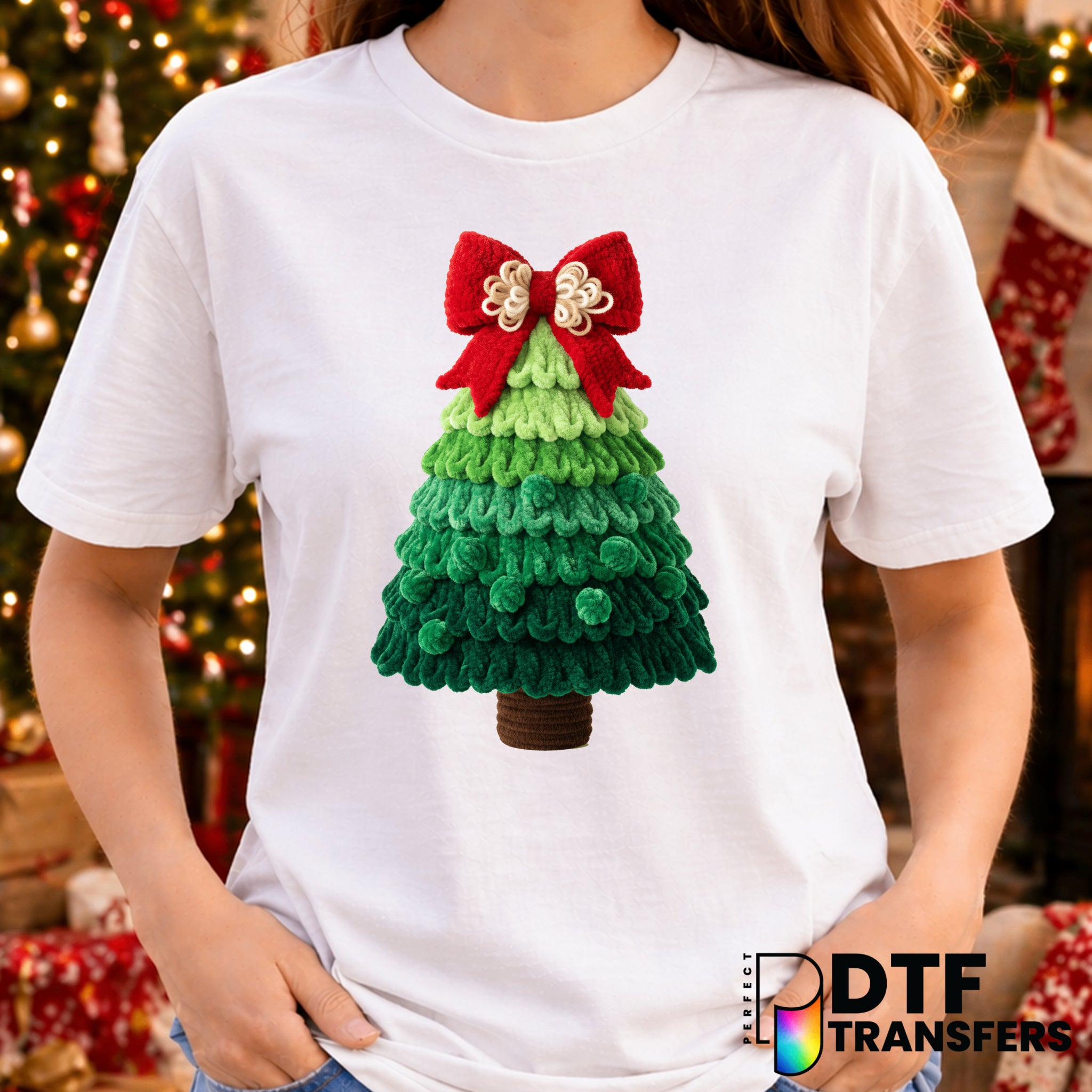 Faux Latch Hook Yarn Crochet Christmas Tree – Christmas DTF Transfer