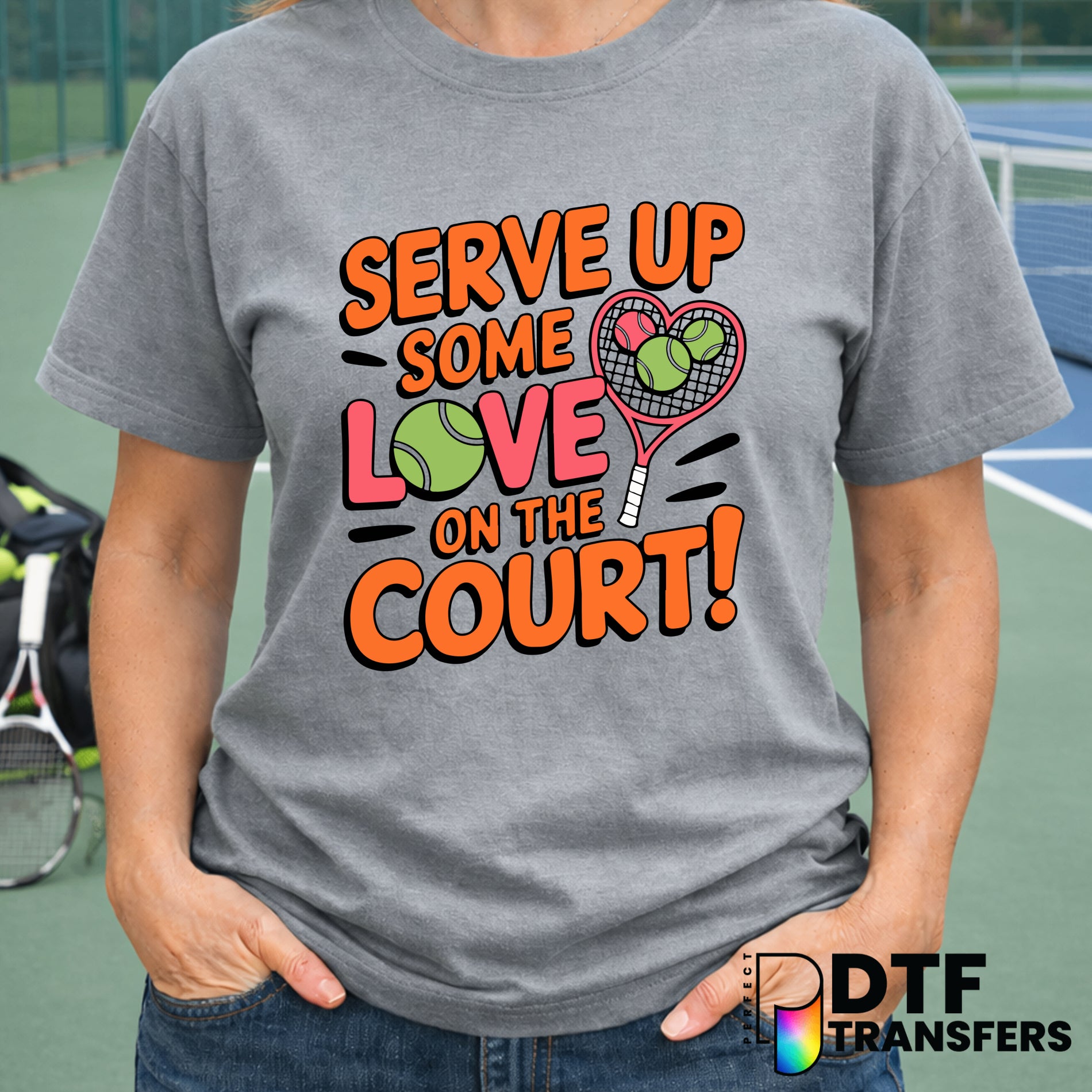 Serve Up Some Love On the Court – Tennis DTF Transfer