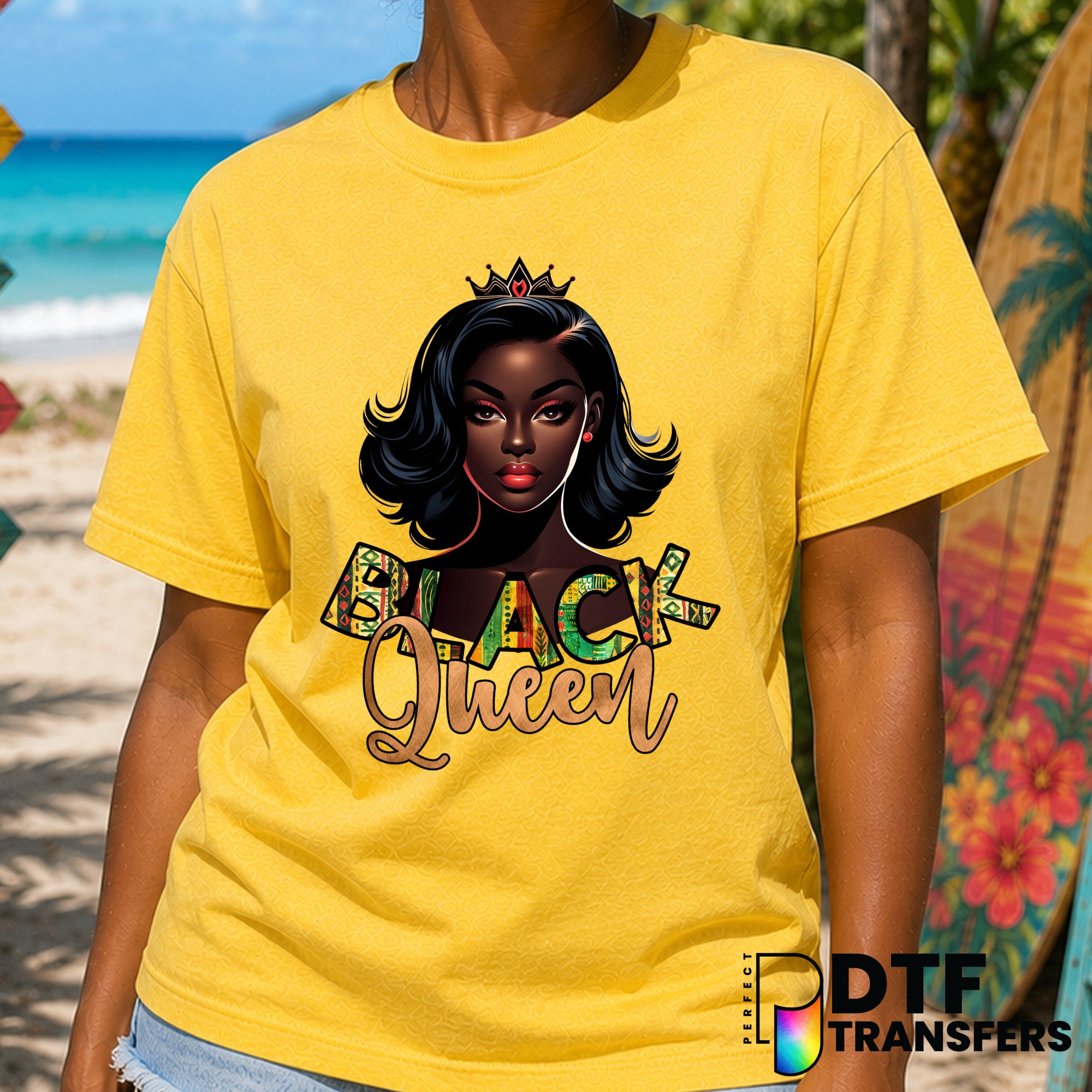 Black Queen African Pattern – Black History Month DTF Transfer