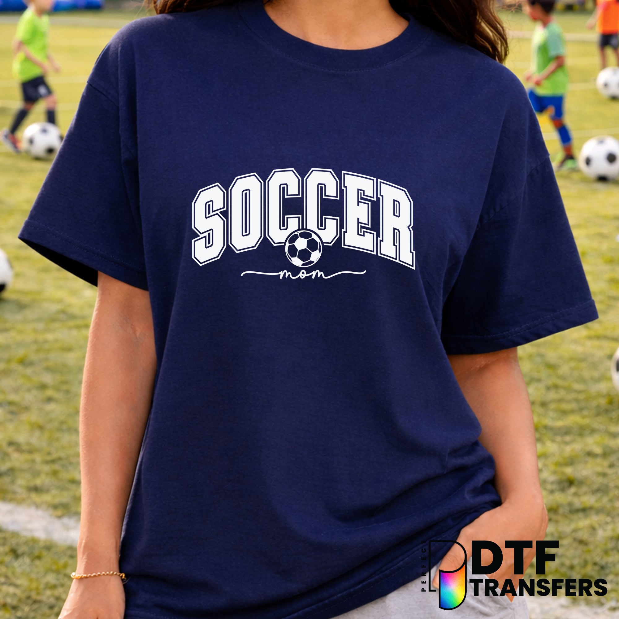 SOCCER MOM VARSITY – Soccer DTF Transfer