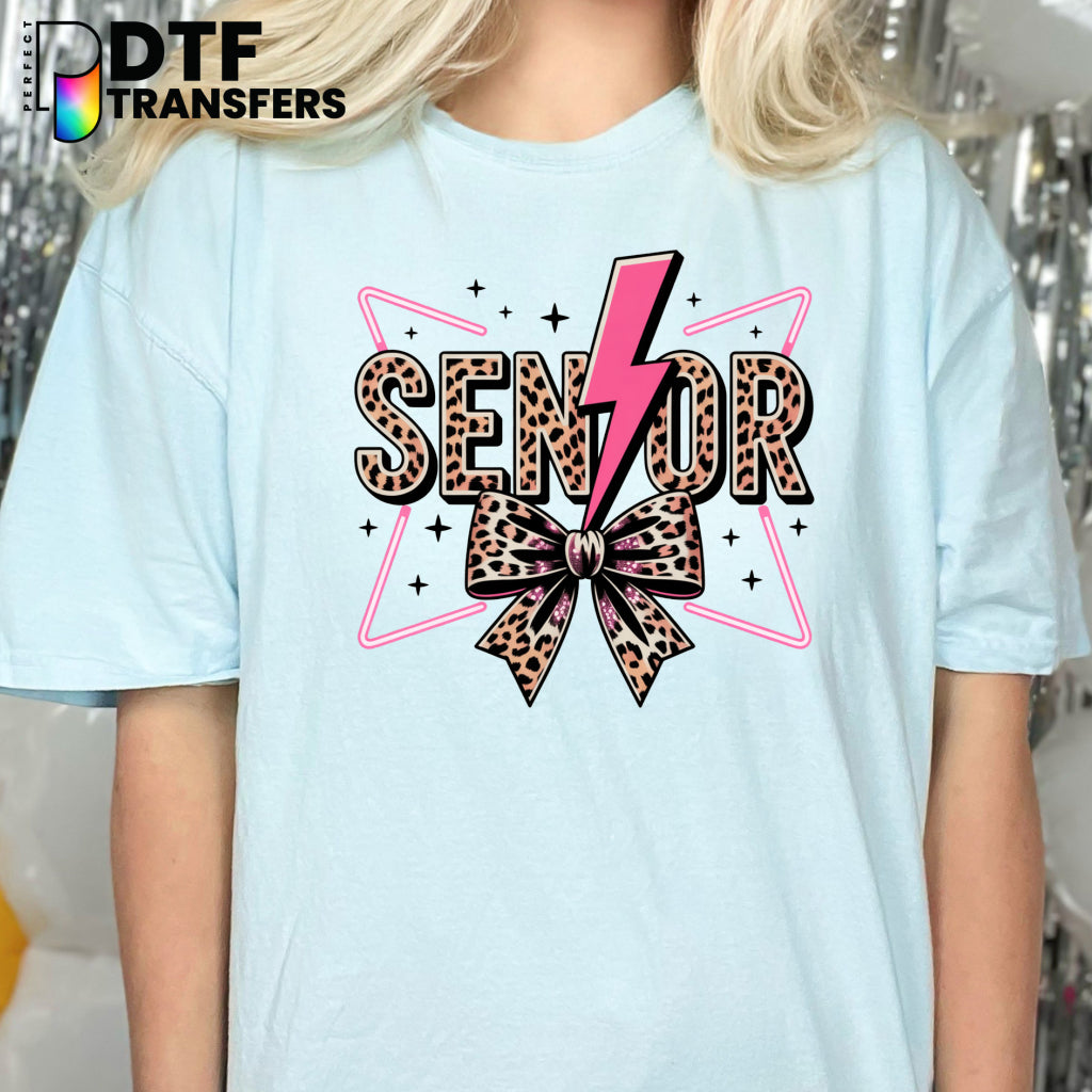 Senior 2026 Leopard Lightning Bolt Floral – Teacher DTF Transfer
