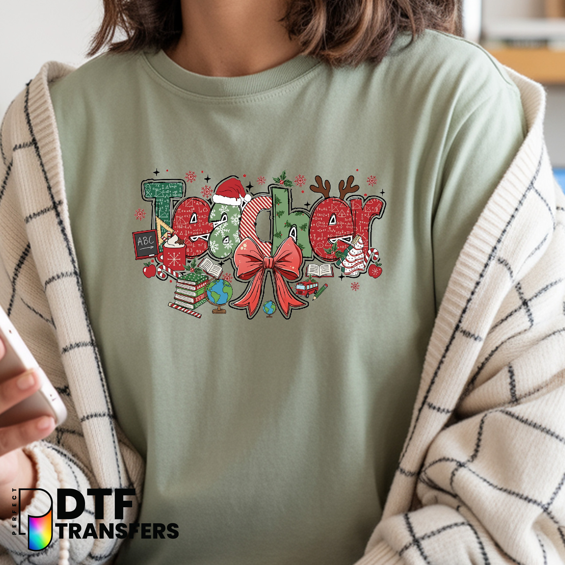 BEST TEACHER EVER – Teacher School Collage DTF Transfer