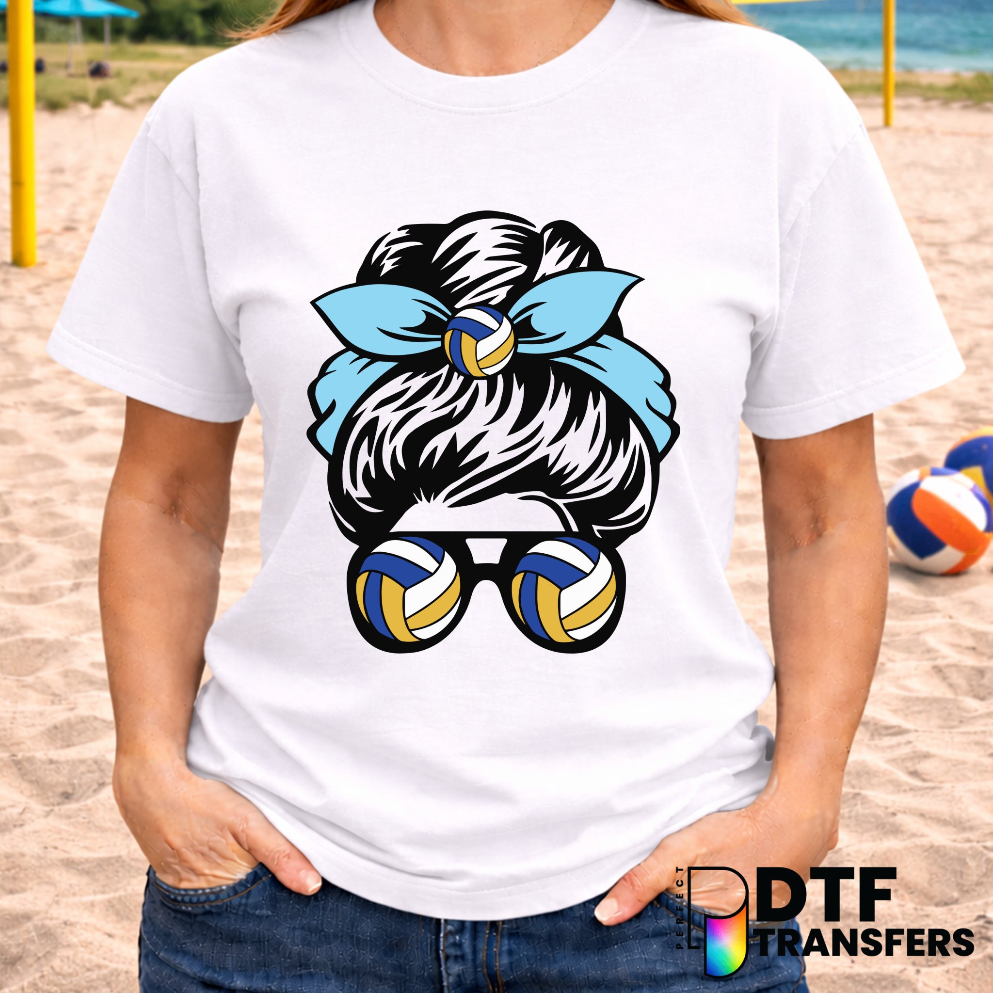 Mom Life Messy Bun Volleyball – DTF Transfer