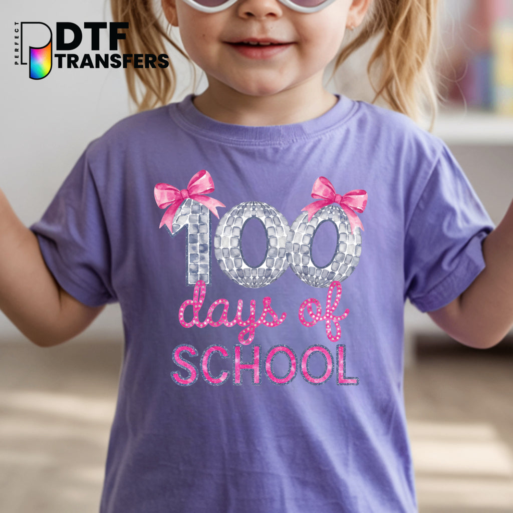 100 DAYS BRIGHTER Disco Ball – Teacher DTF Transfer