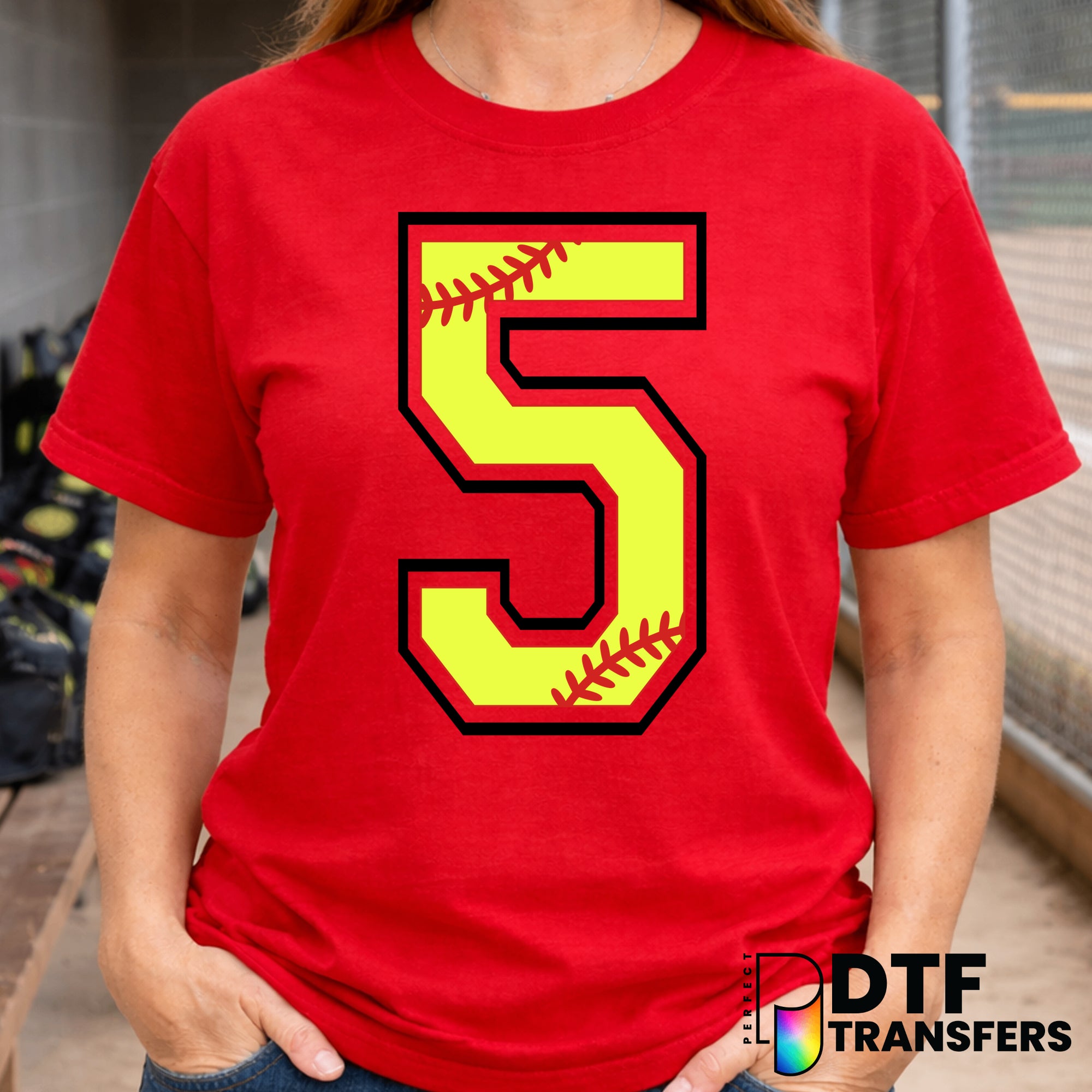Softball Number 5 – DTF Transfer