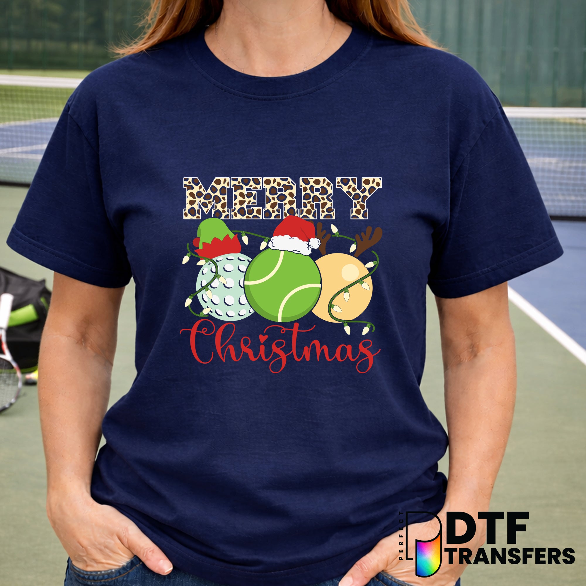 Merry Christmas – Tennis DTF Transfer