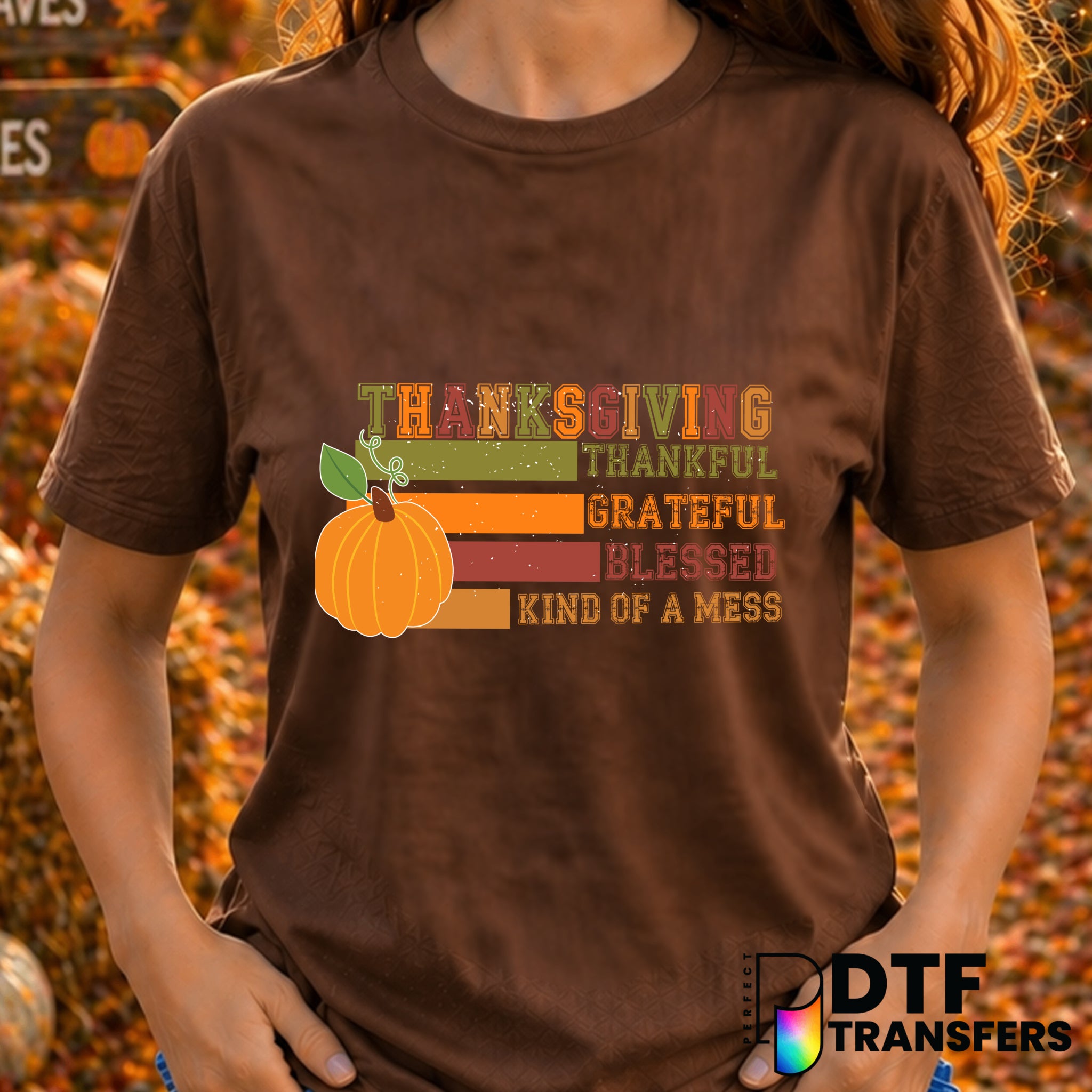 Thanksgiving Stacked Pumpkins – DTF Transfer