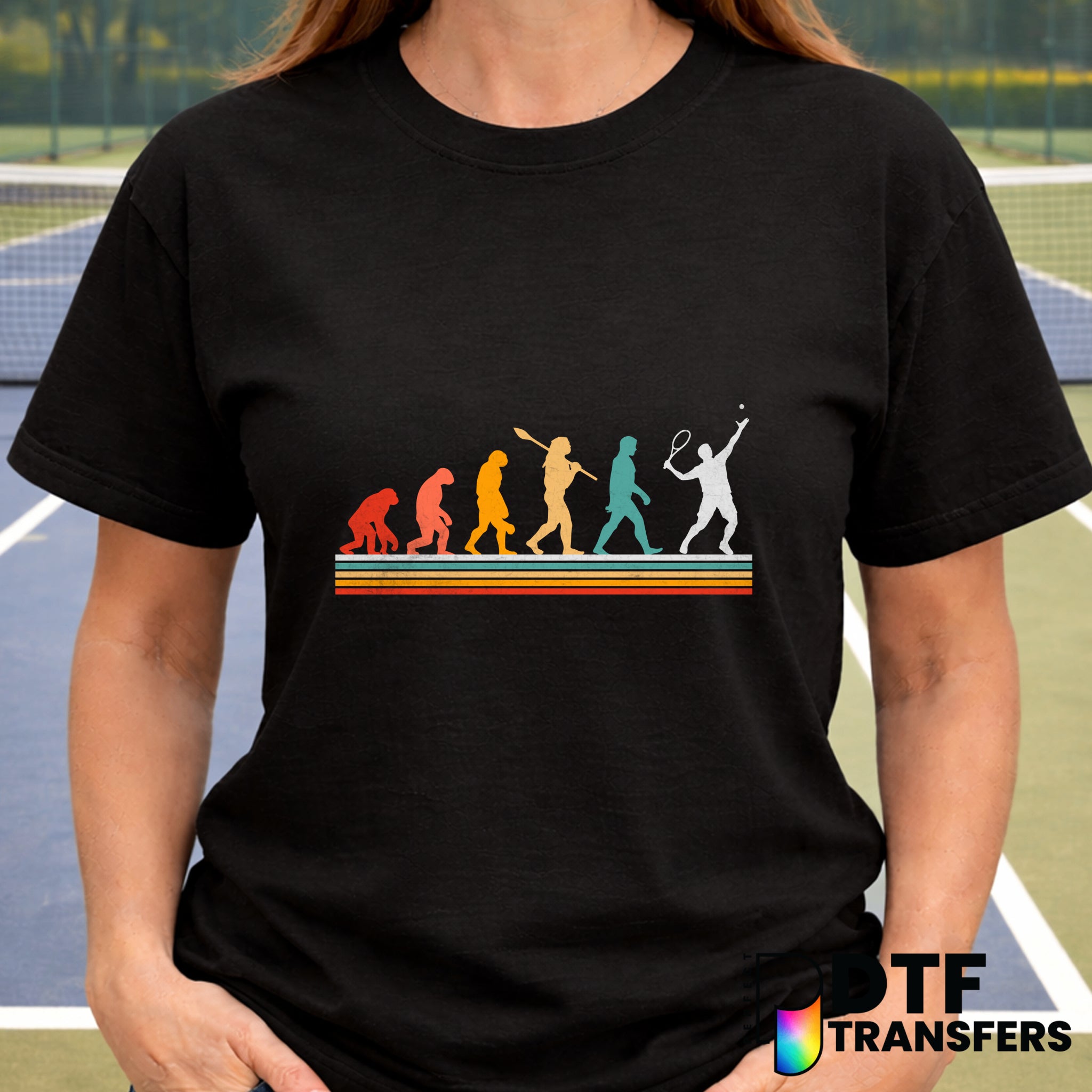 TENNIS EVOLUTION PLAYING RETRO – Tennis DTF Transfer
