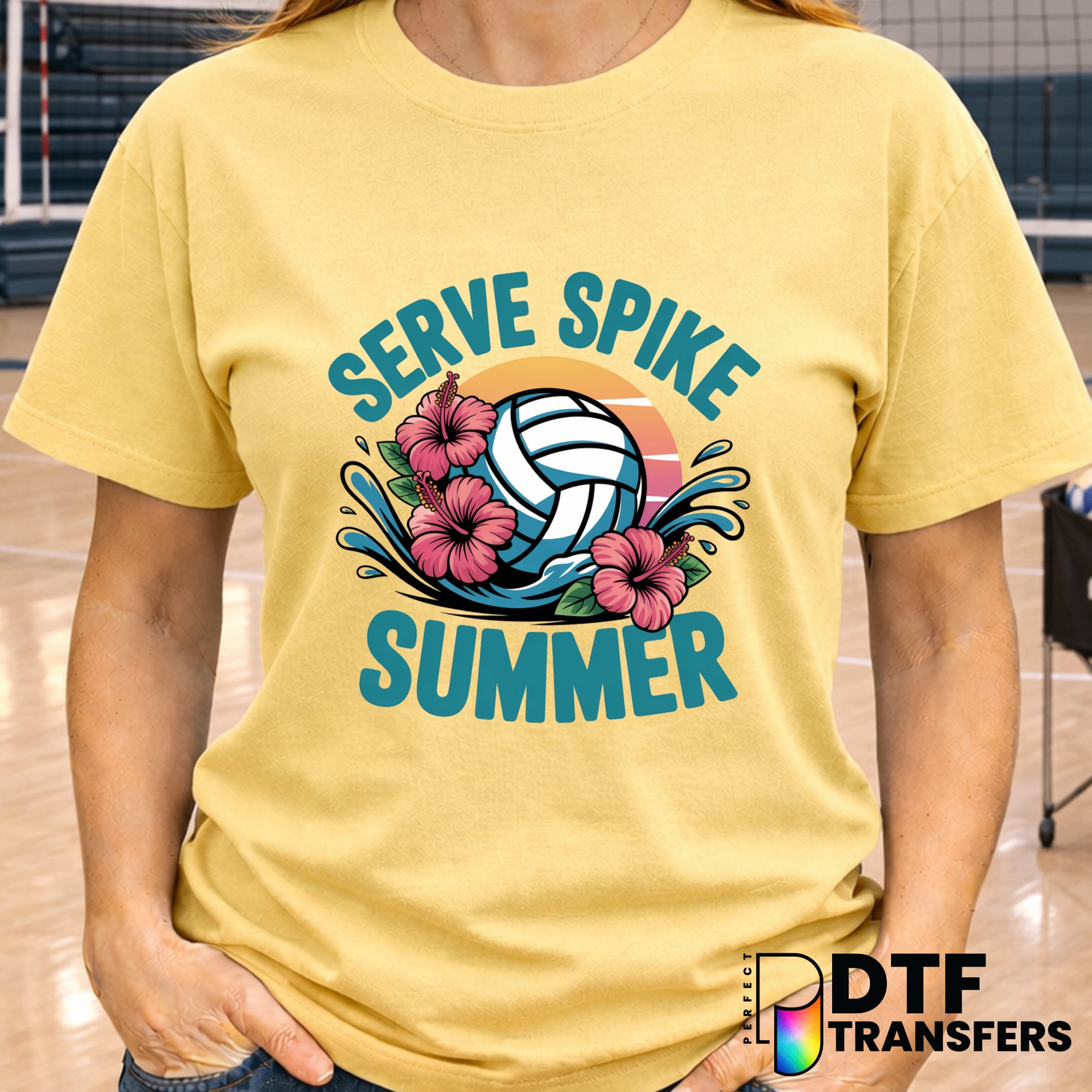 Serve Spike Summer Volleyball – DTF Transfer
