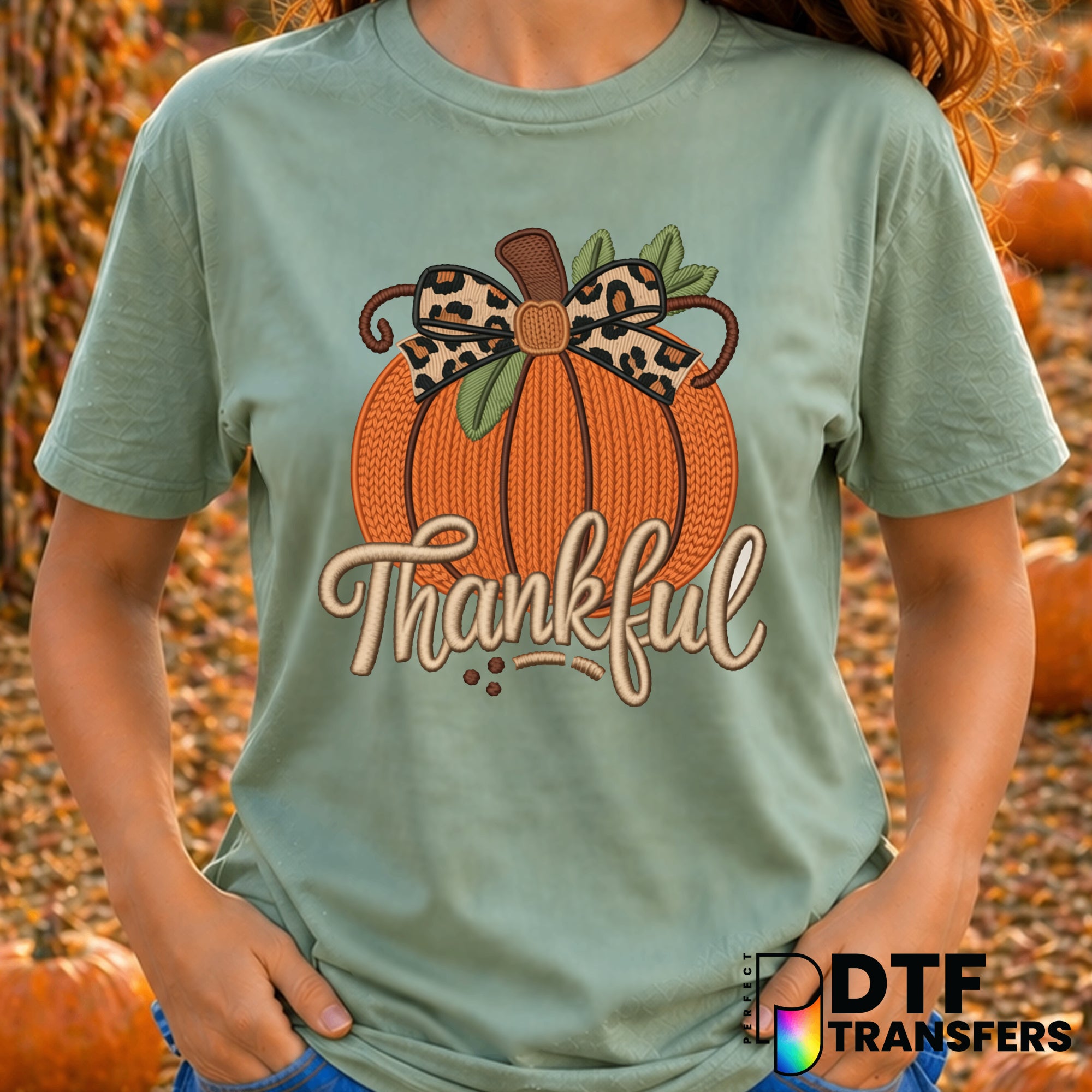 Preppy Leopard Pumpkin – Thanksgiving DTF Transfer