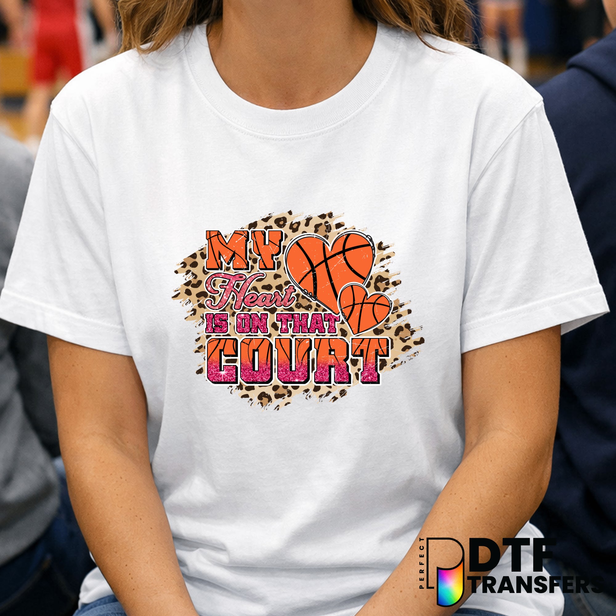 My Heart is on the Court Basketball – DTF Transfer
