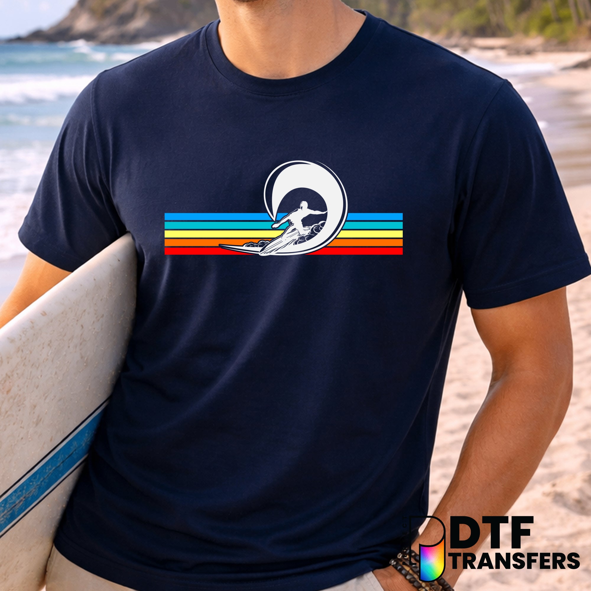 SURF CLUB CALIFORNIA GOOD VIBES ONLY – Surfing DTF Transfer