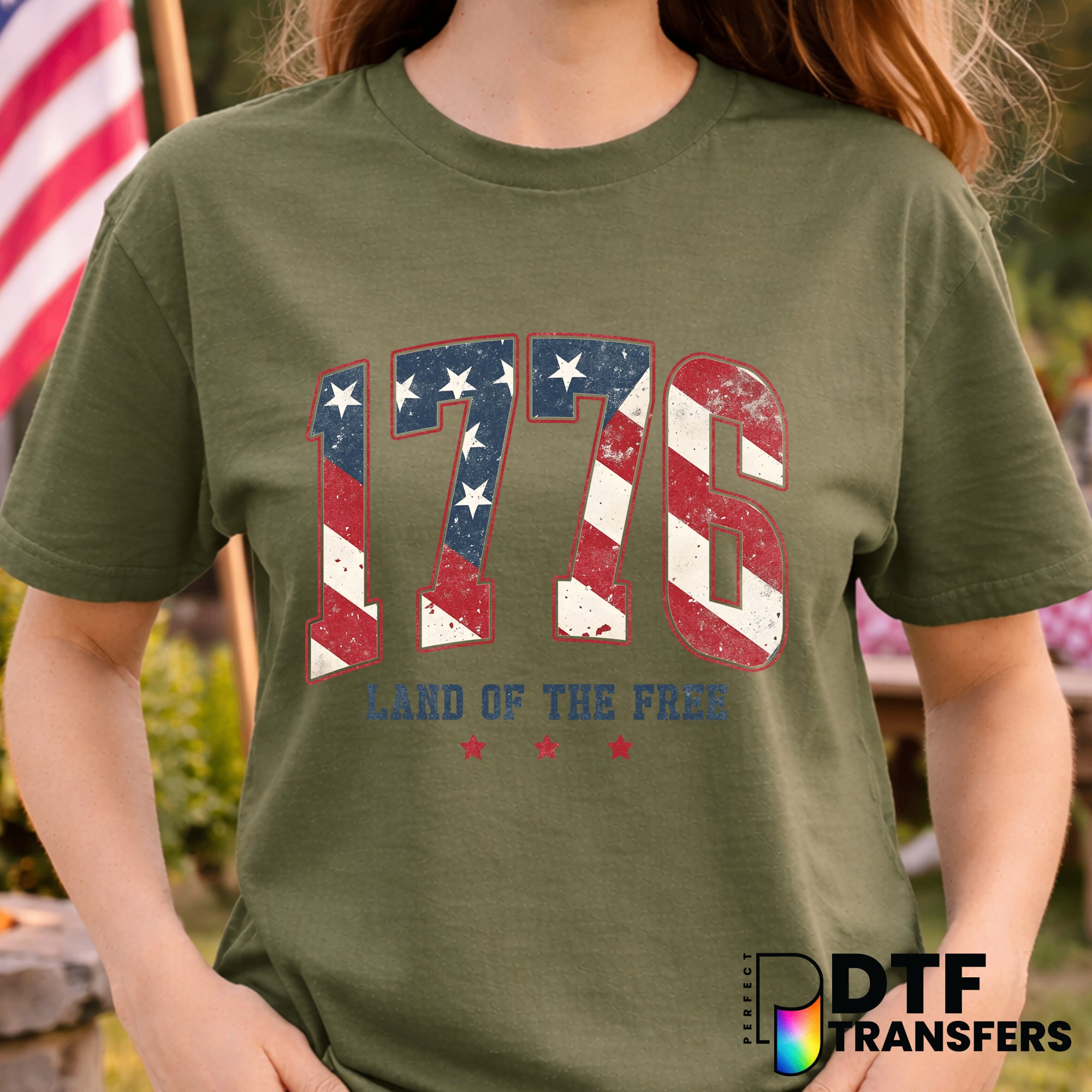 1776 Land of The Free – Fourth of July DTF Transfer