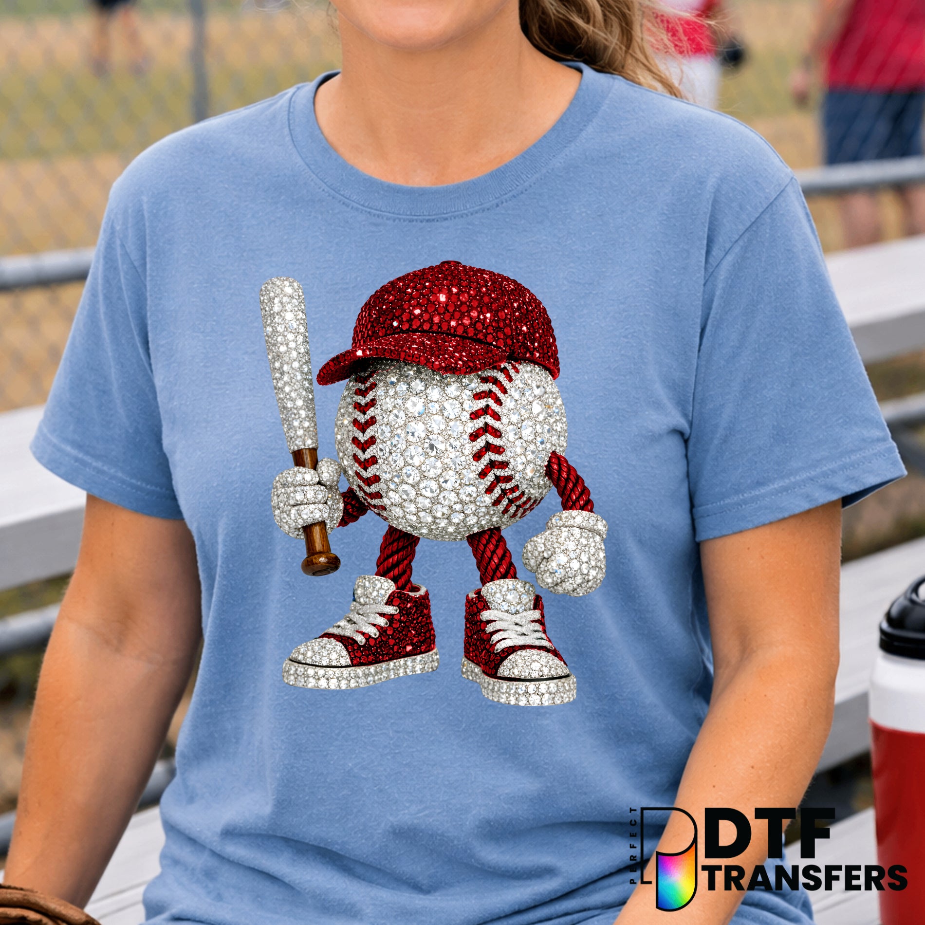 BASEBALL HEART – Baseball DTF Transfer