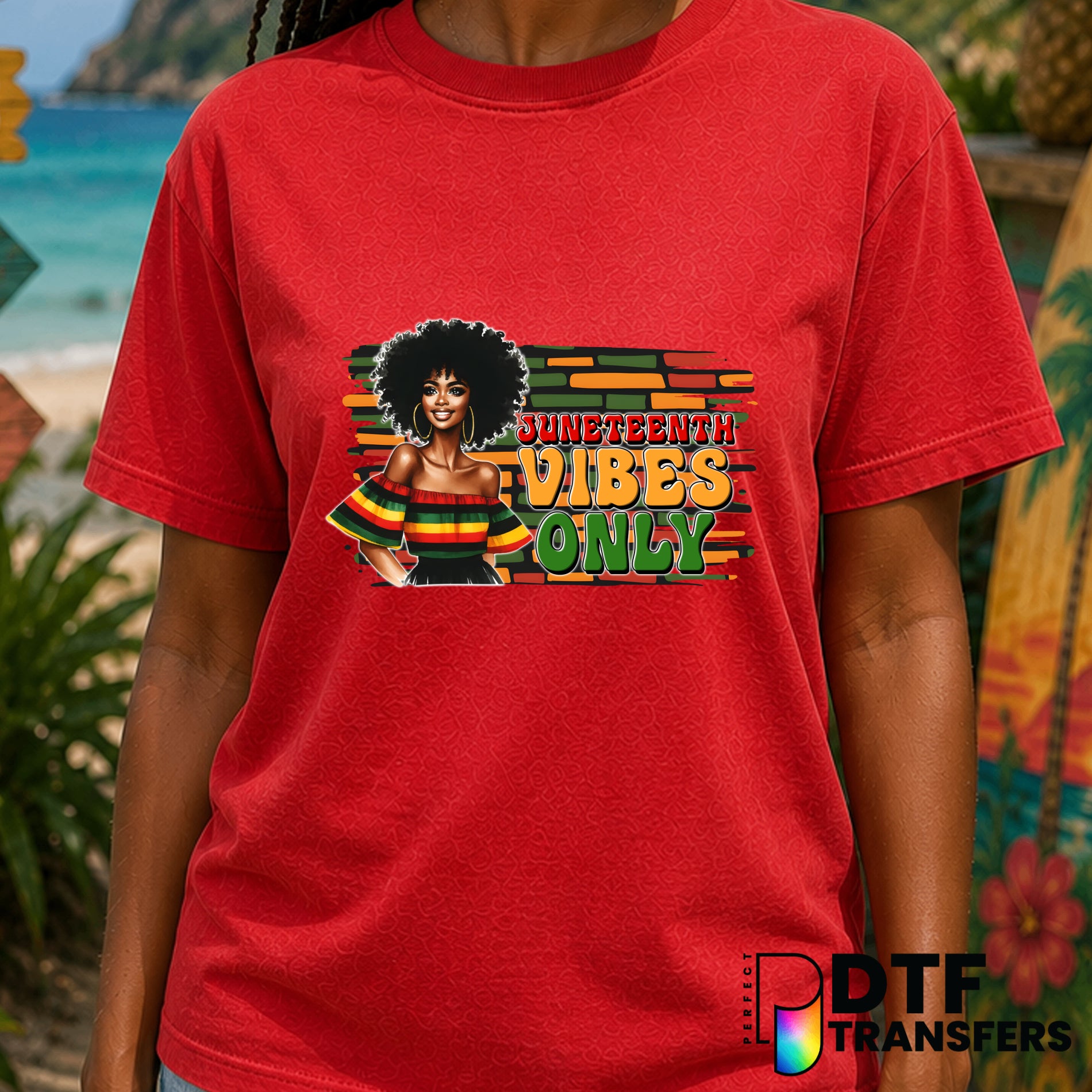 Juneteenth Vibes Only Black Queen – Black History Month DTF Transfer
