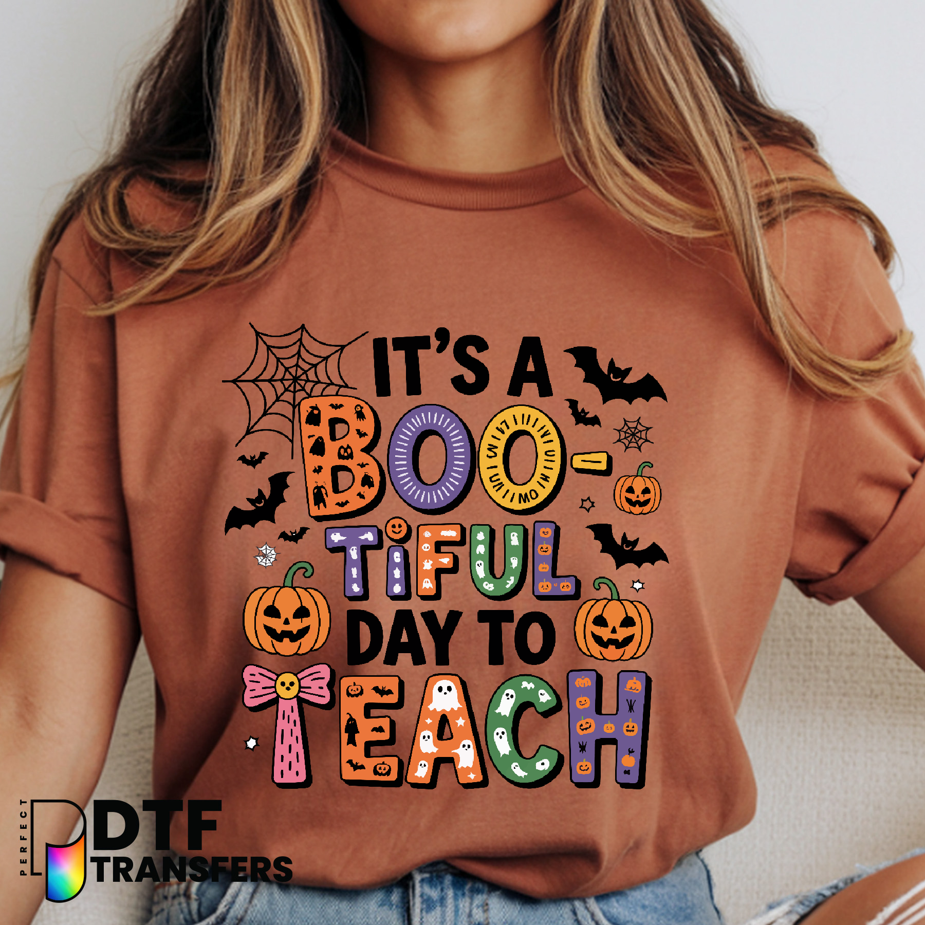 It's a Bootiful Day to Teach – Halloween Teacher DTF Transfer