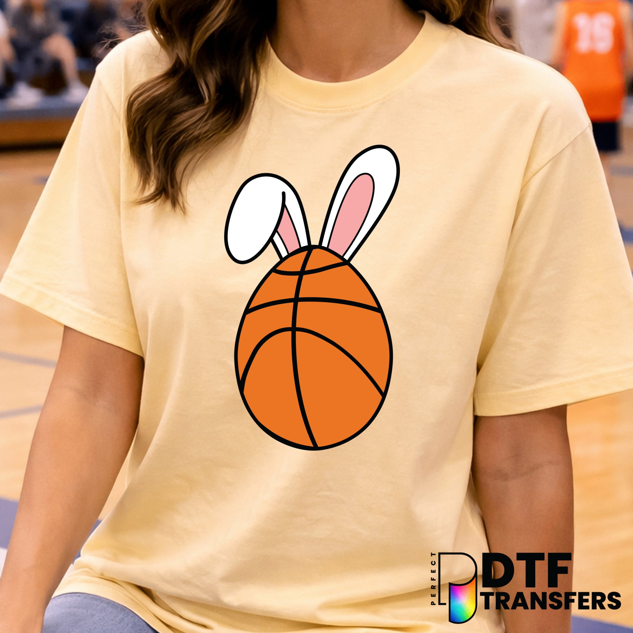 Easter Basketball Bunny – Basketball DTF Transfer