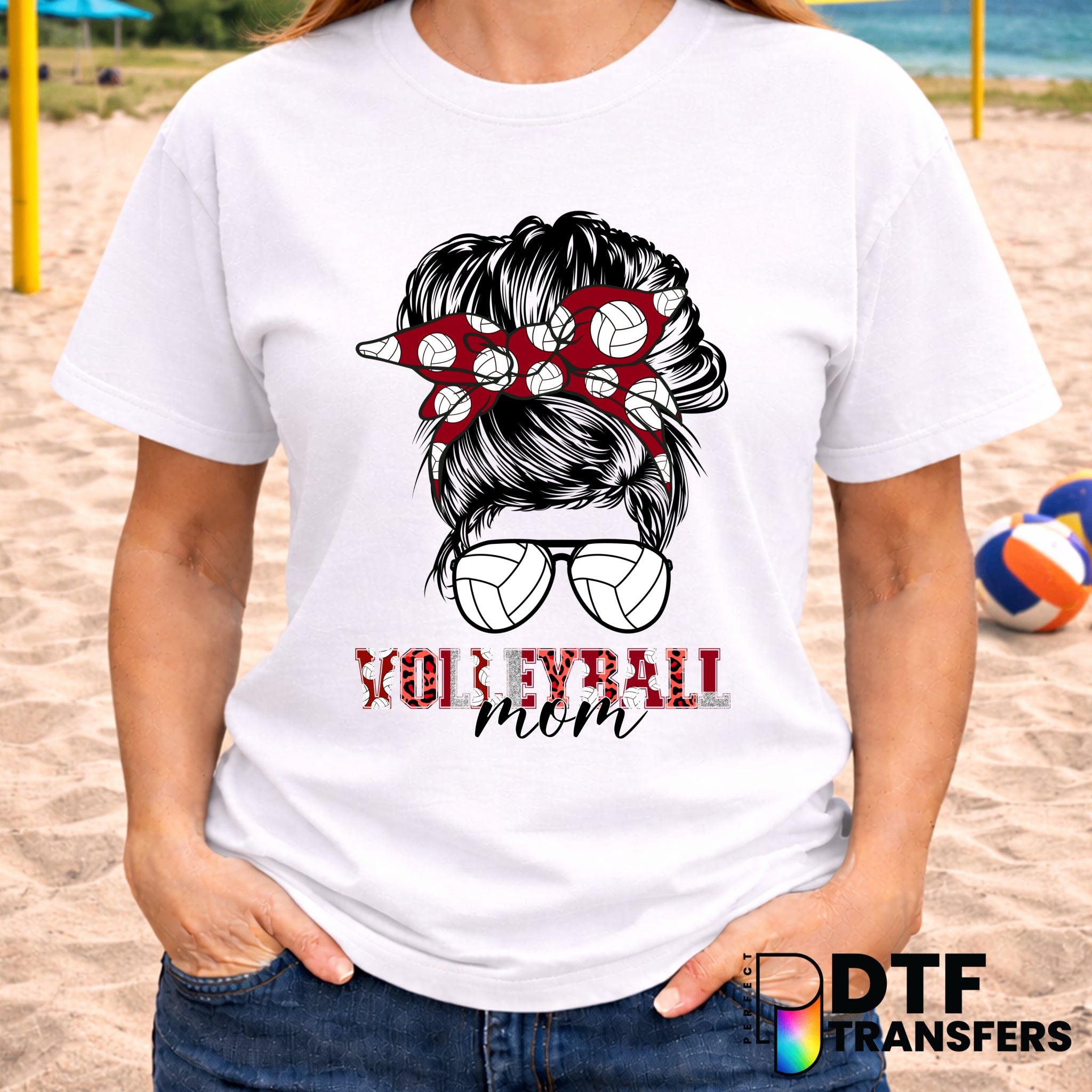 Volleyball Mom Hot Mess Messy Bun – Volleyball DTF Transfer