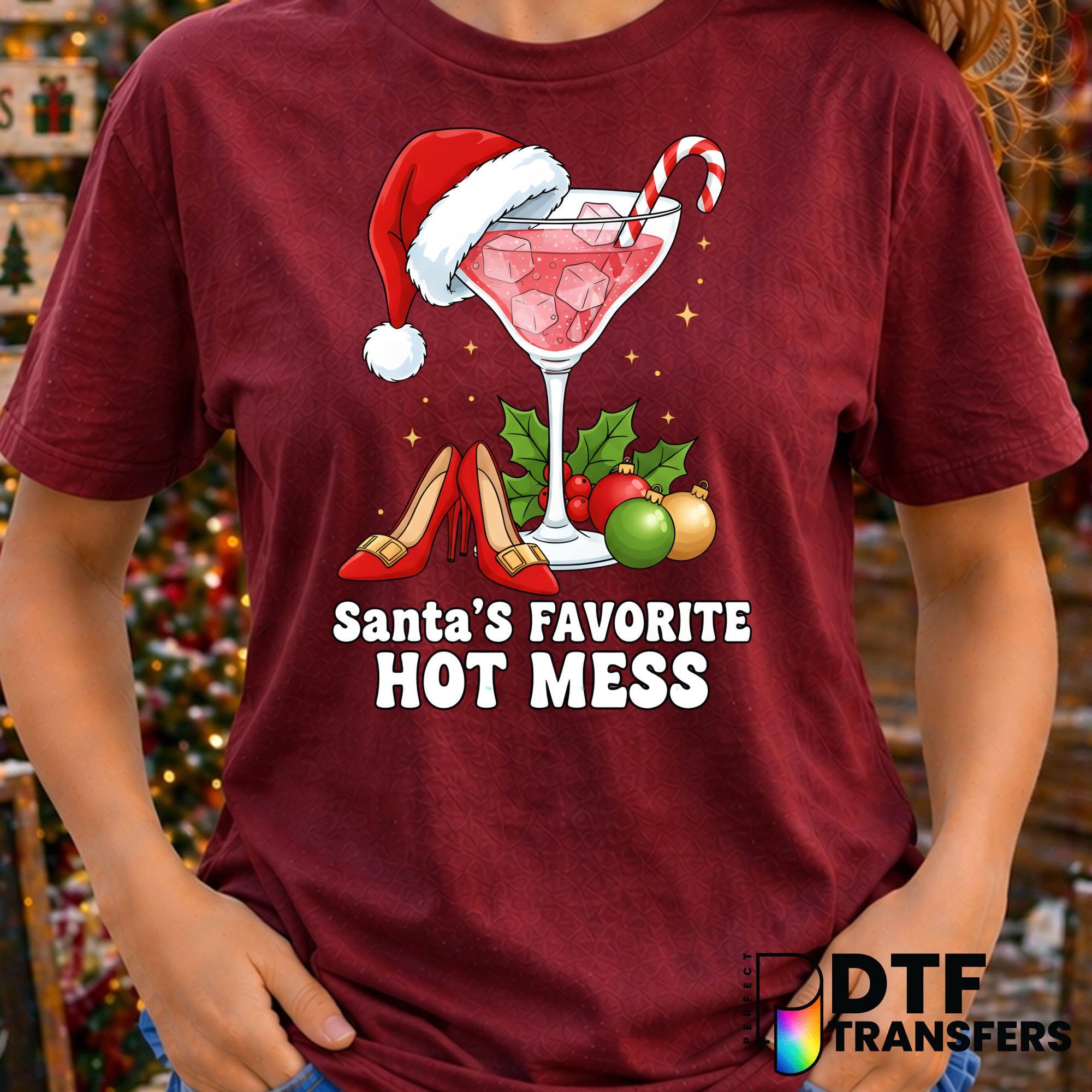 Santa's Favorite Hot Mess – Christmas DTF Transfer