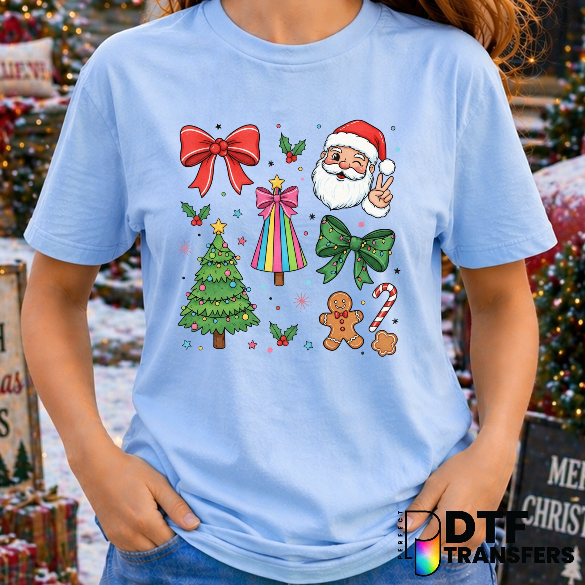 Preppy Santa Collage – Christmas DTF Transfer