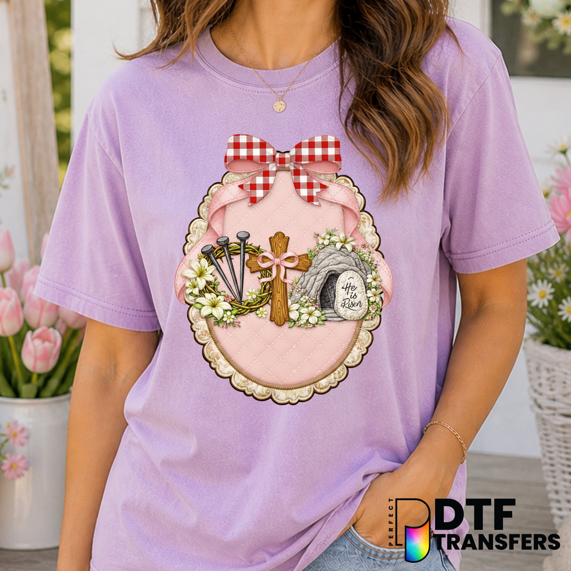 He is Risen – Easter DTF Transfer