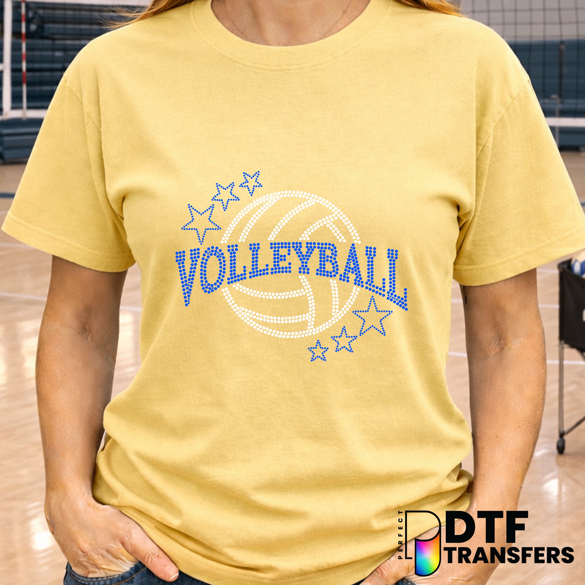 VOLLEYBALL Faux Rhinestone Stars – Volleyball DTF Transfer
