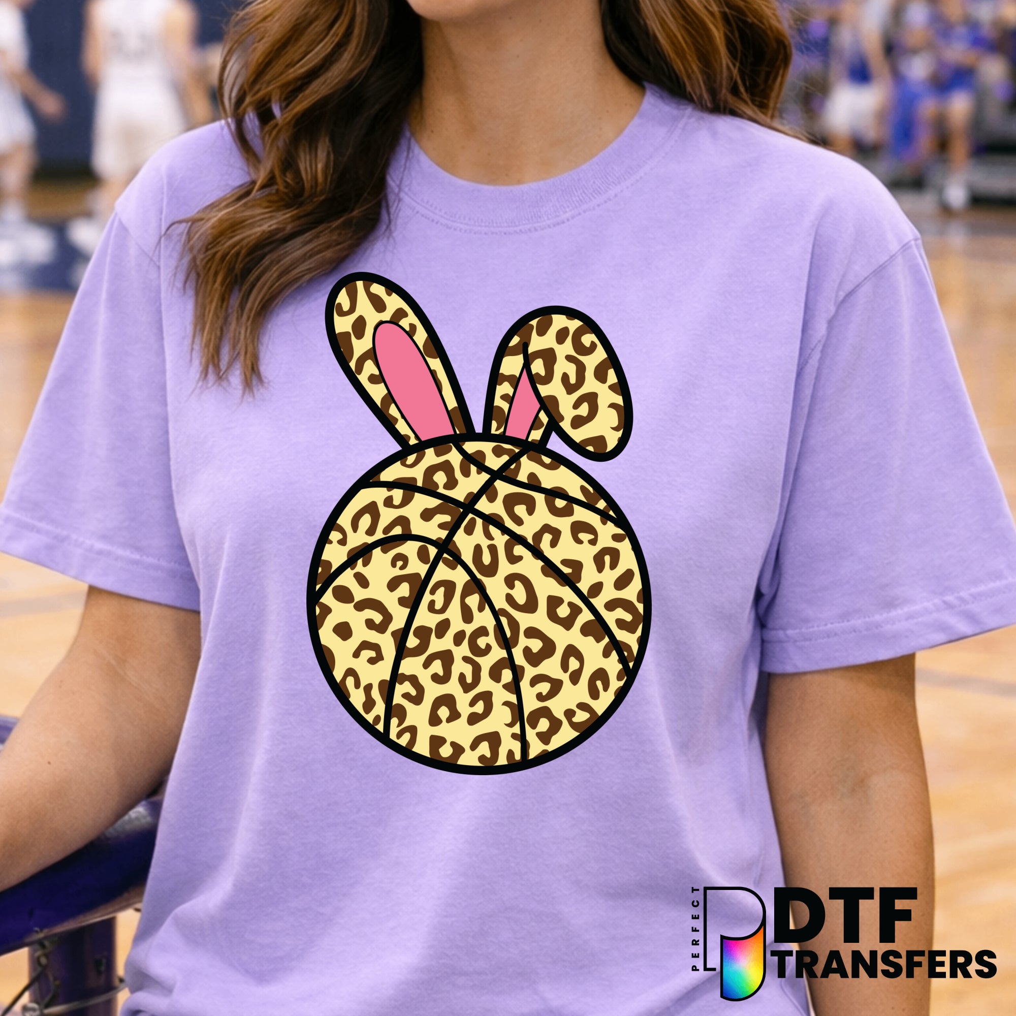 Leopard Print Basketball Bunny Ears – DTF Transfer