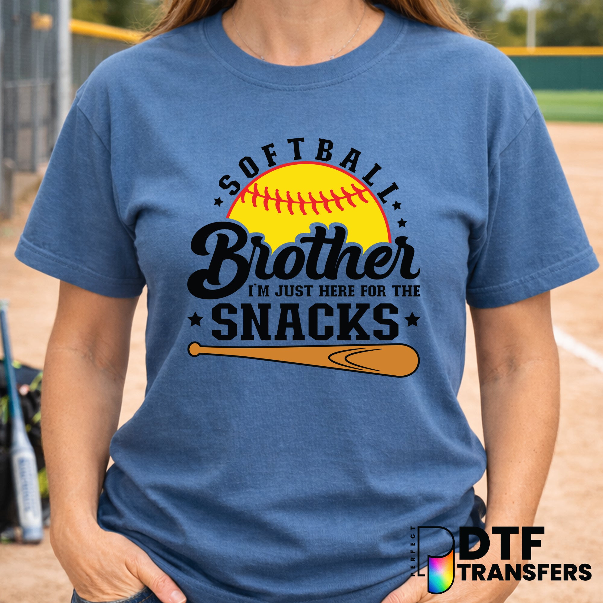 Softball Brother Funny Here For the Snacks – DTF Transfer
