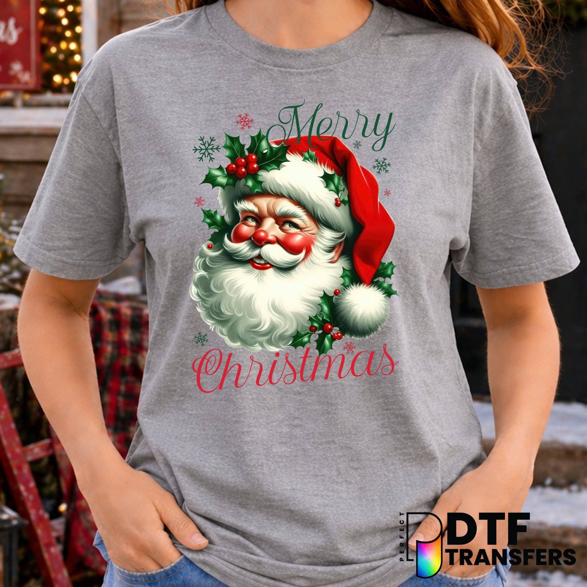 Merry Christmas Santa Script – Christmas DTF Transfer