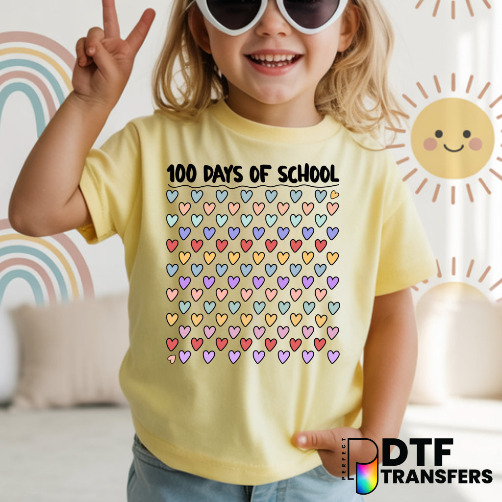 100 Days Hearts – Teacher DTF Transfer