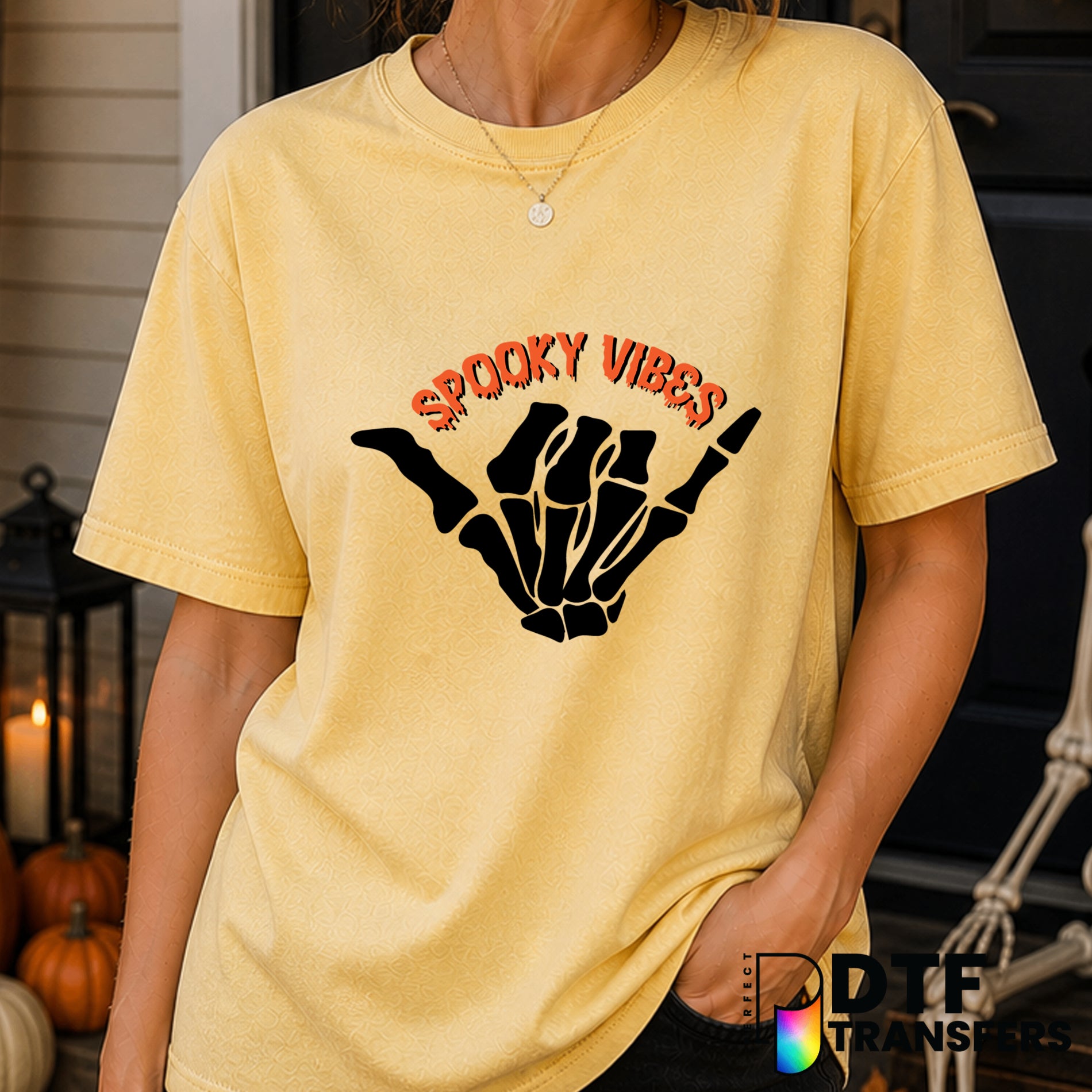 Spooky Vibes Hang Loose – Halloween DTF Transfer