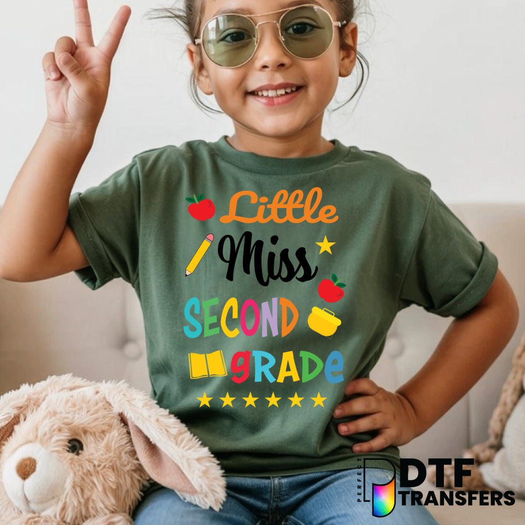 Little Miss Second Grade - Welcome Back to School – Teacher DTF Transfer