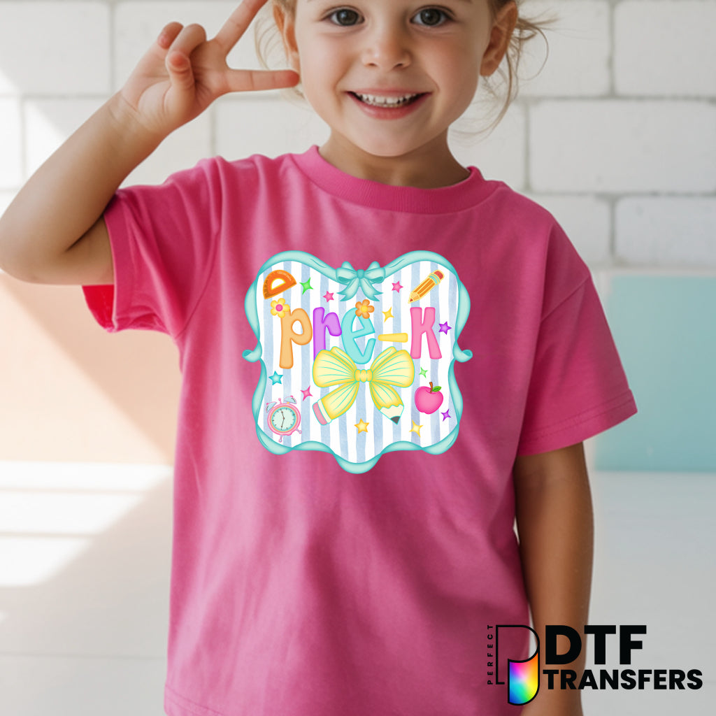 Pre-K Pastel Bows – Teacher DTF Transfer