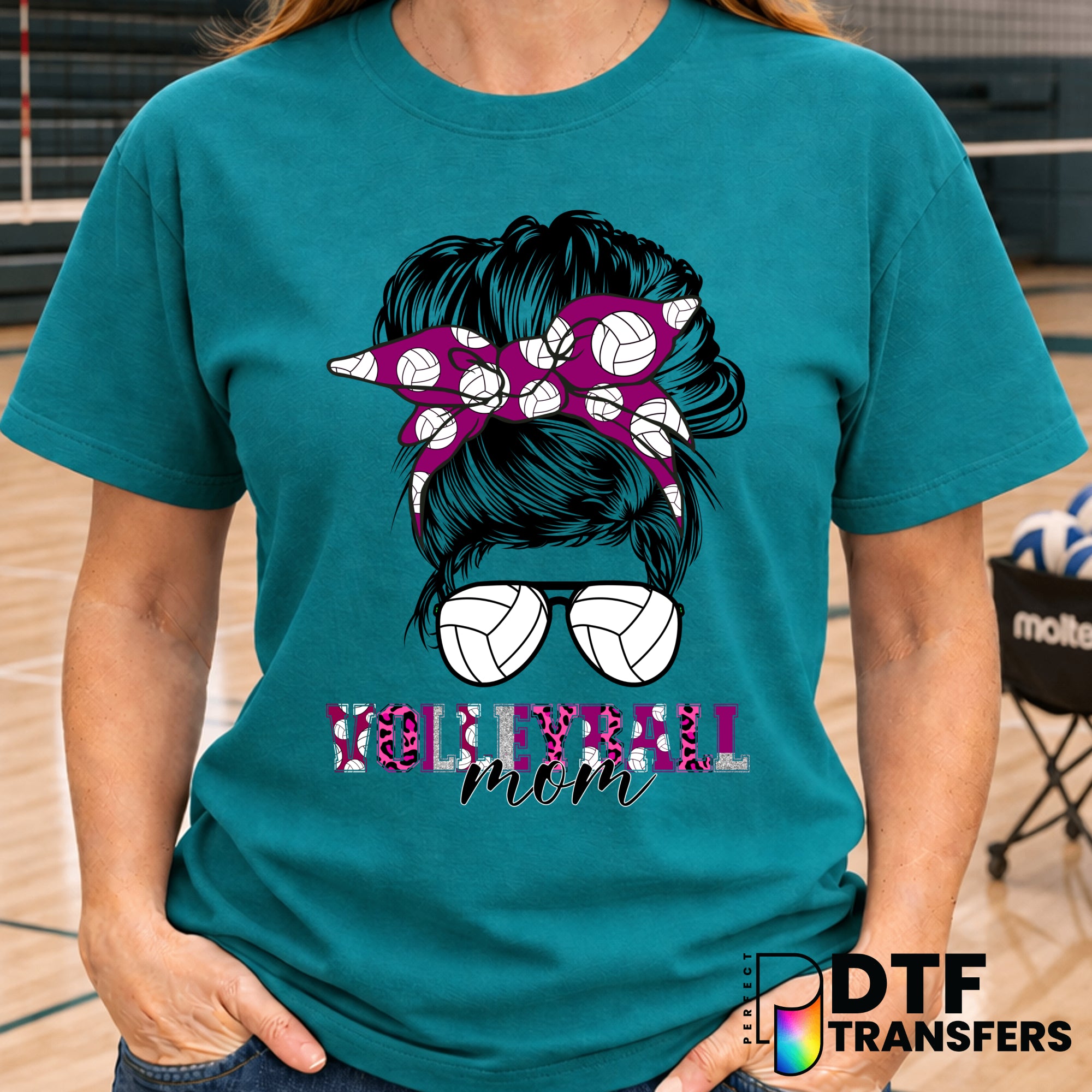 Volleyball Mom Hot Mess Messy Bun – Volleyball DTF Transfer
