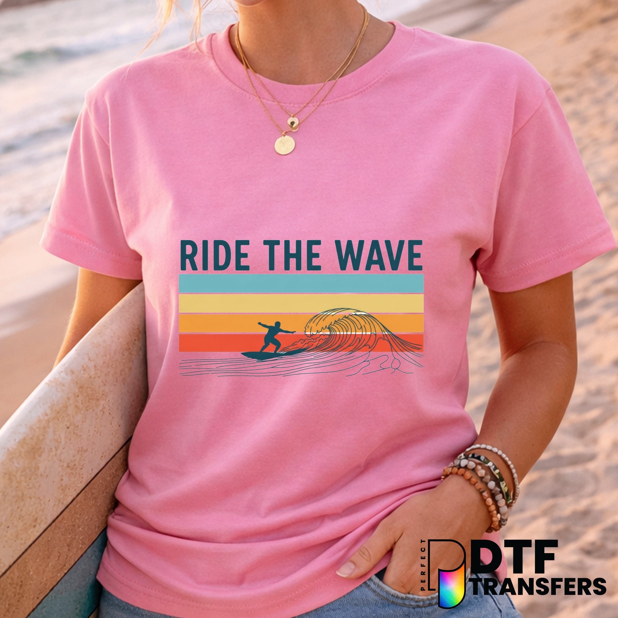 Ride The Wave Surfing – Surfing DTF Transfer