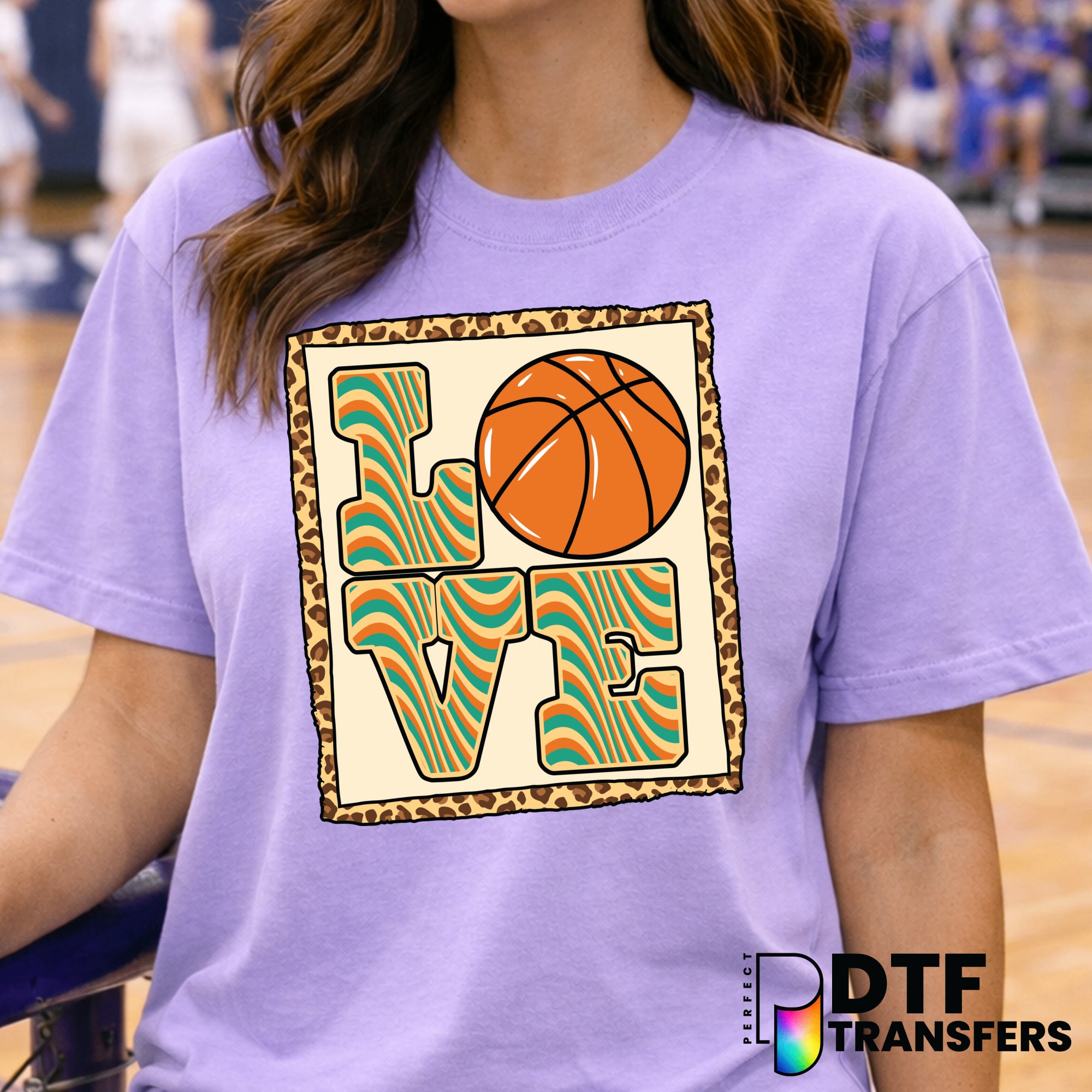 LOVE Basketball Retro Leopard – Basketball DTF Transfer