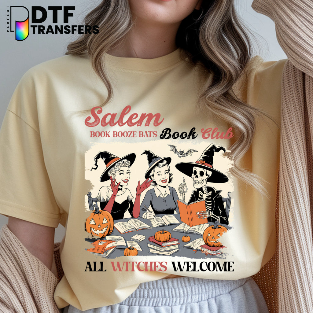 Salem Book Club READING with Books and Moon – Teacher DTF Transfer