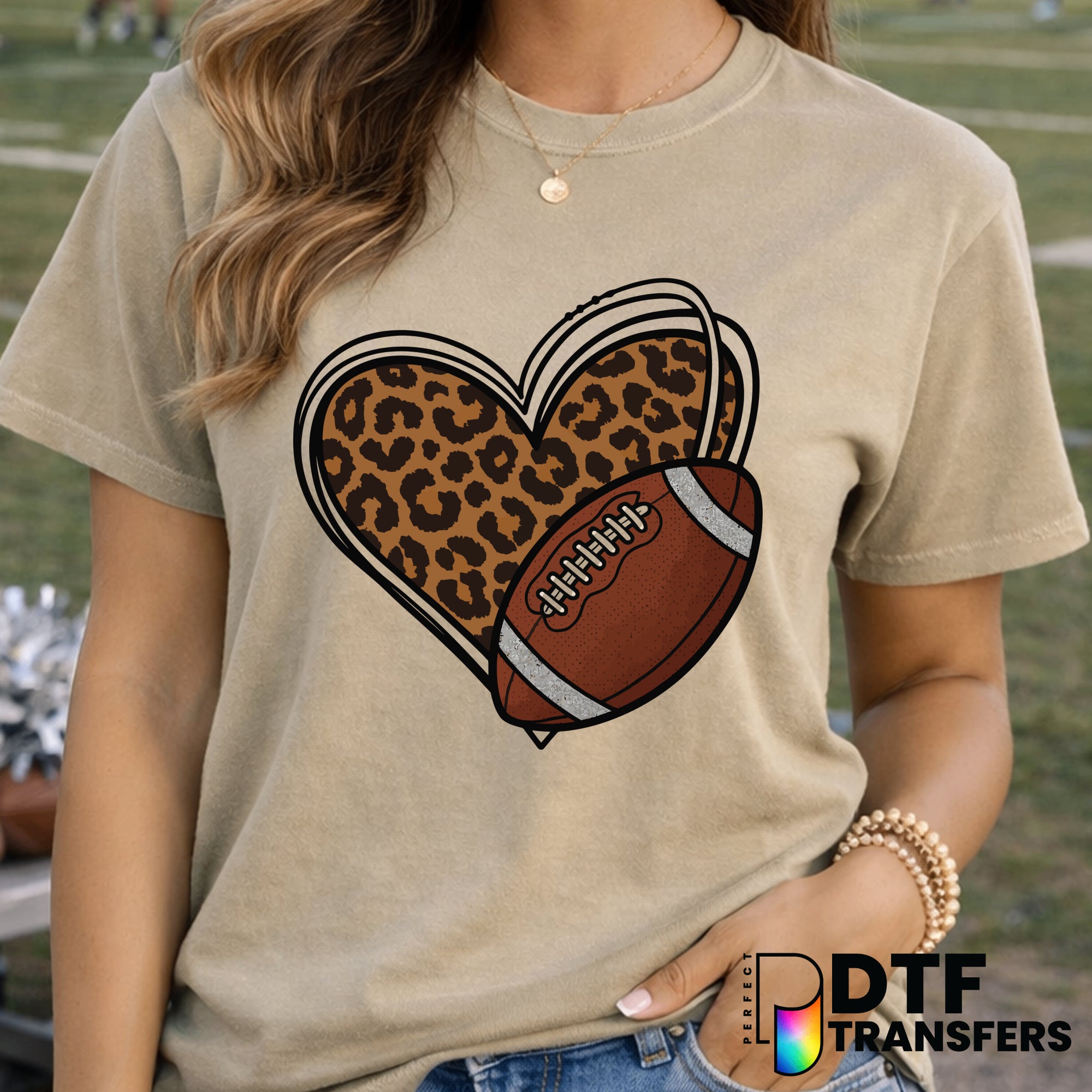 Leopard Heart Football – DTF Transfer