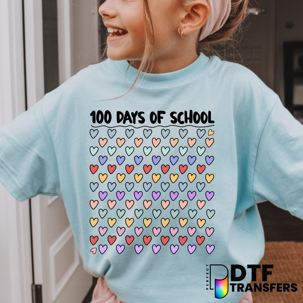 100 Days Hearts – Teacher DTF Transfer