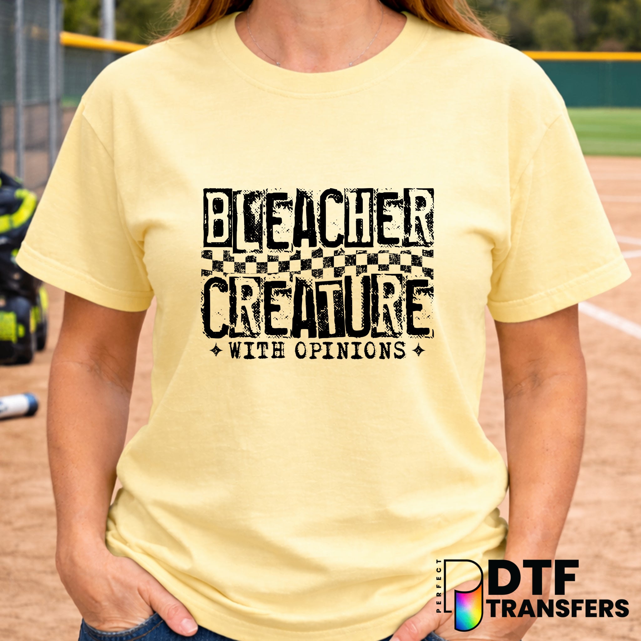 Bleacher Creature with Opinions – Softball DTF Transfer