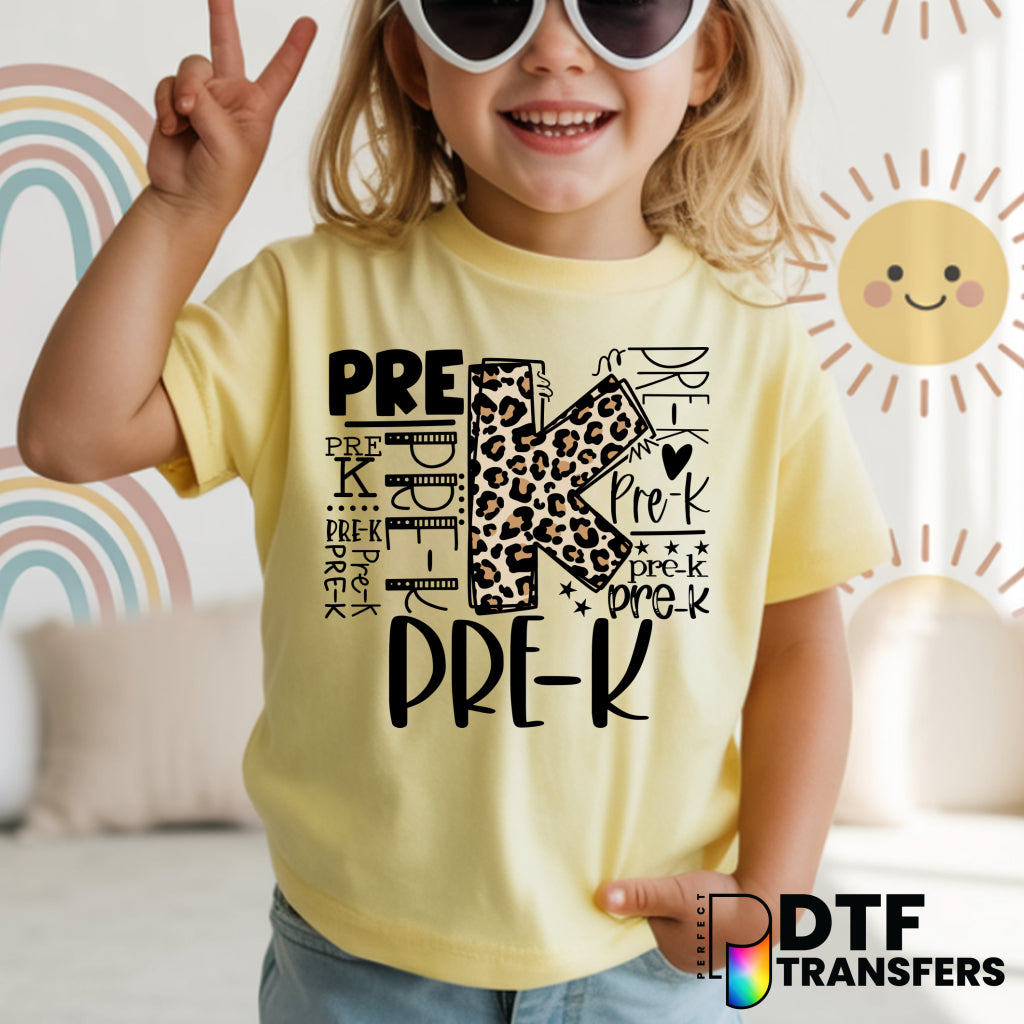 Pre-K Leopard Collage – Teacher DTF Transfer