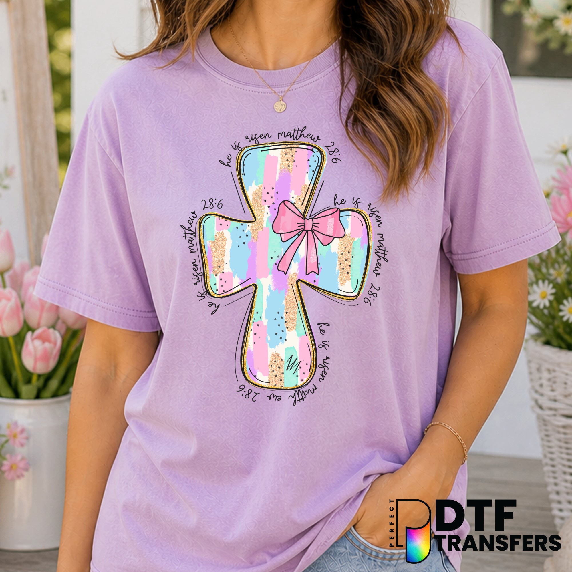 He Is Risen Matthew 28:6 – Easter DTF Transfer
