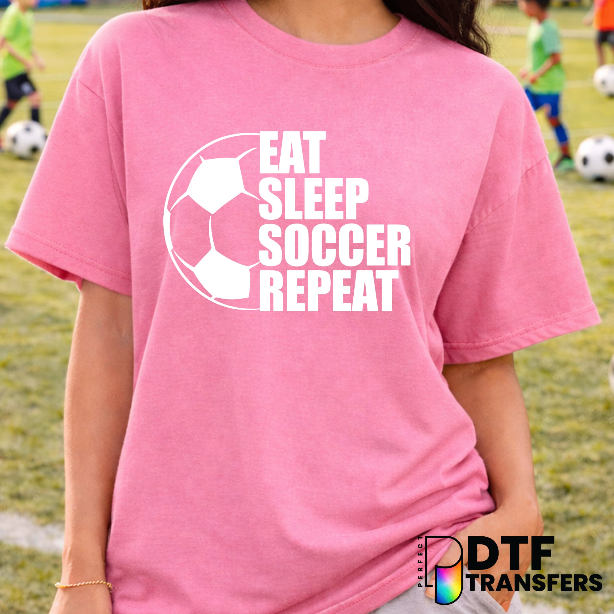Eat Sleep Soccer Repeat – Soccer DTF Transfer