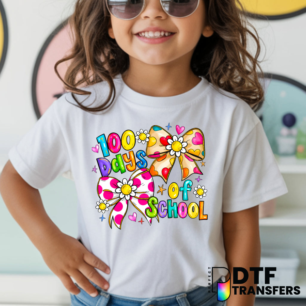 100 DAYS Coquette Floral – Teacher DTF Transfer