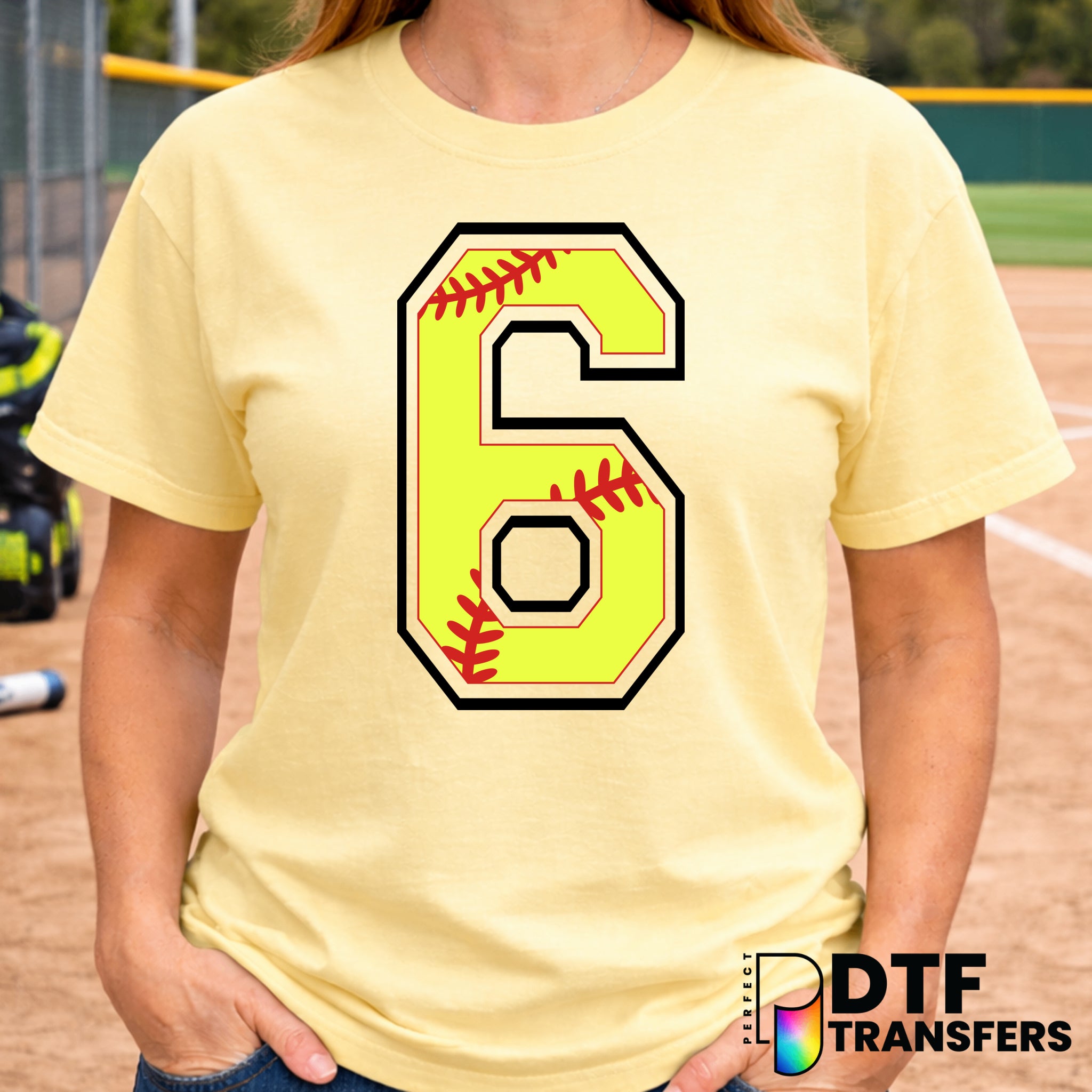 Number 6 Softball – DTF Transfer