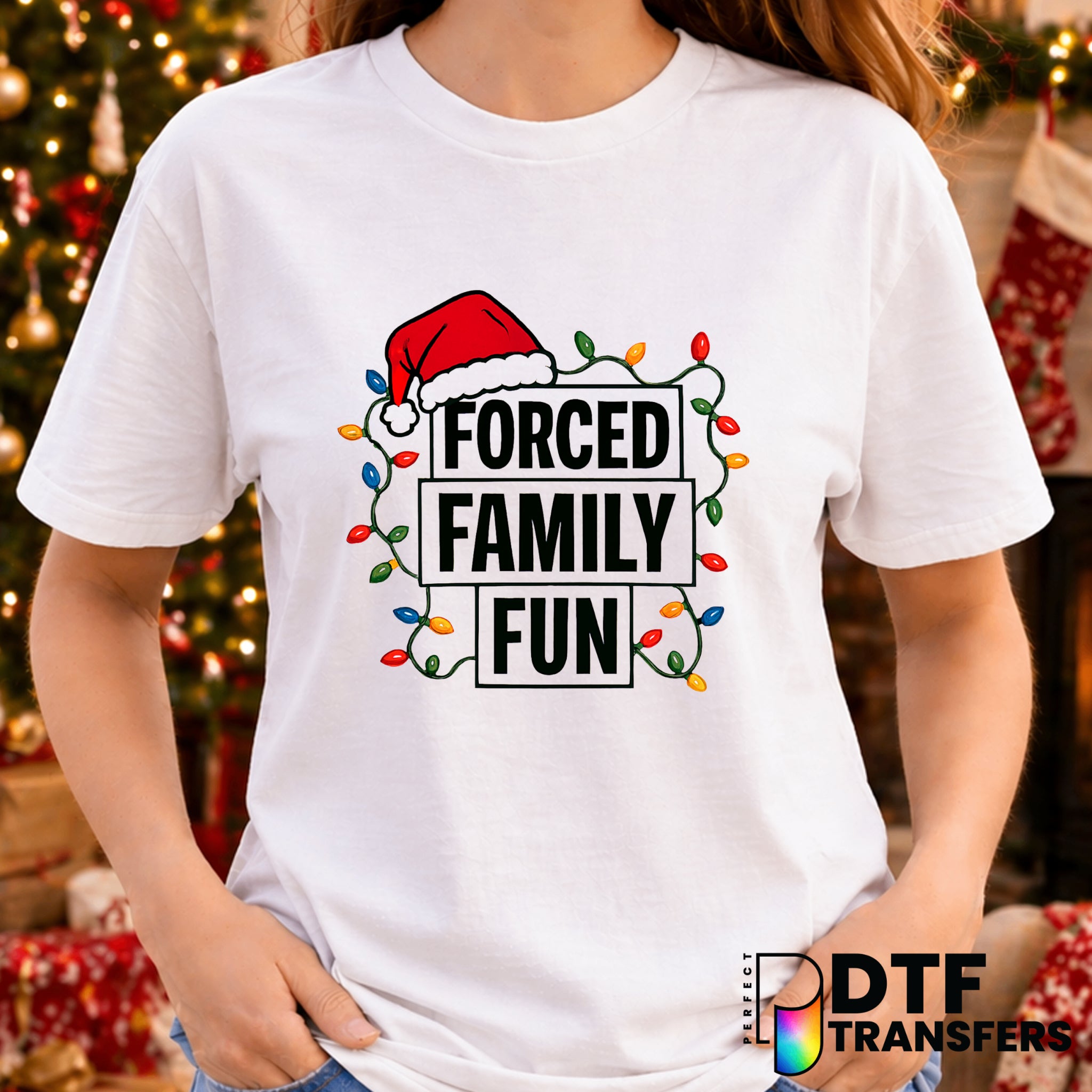 "Forced Family Fun" – Christmas DTF Transfer